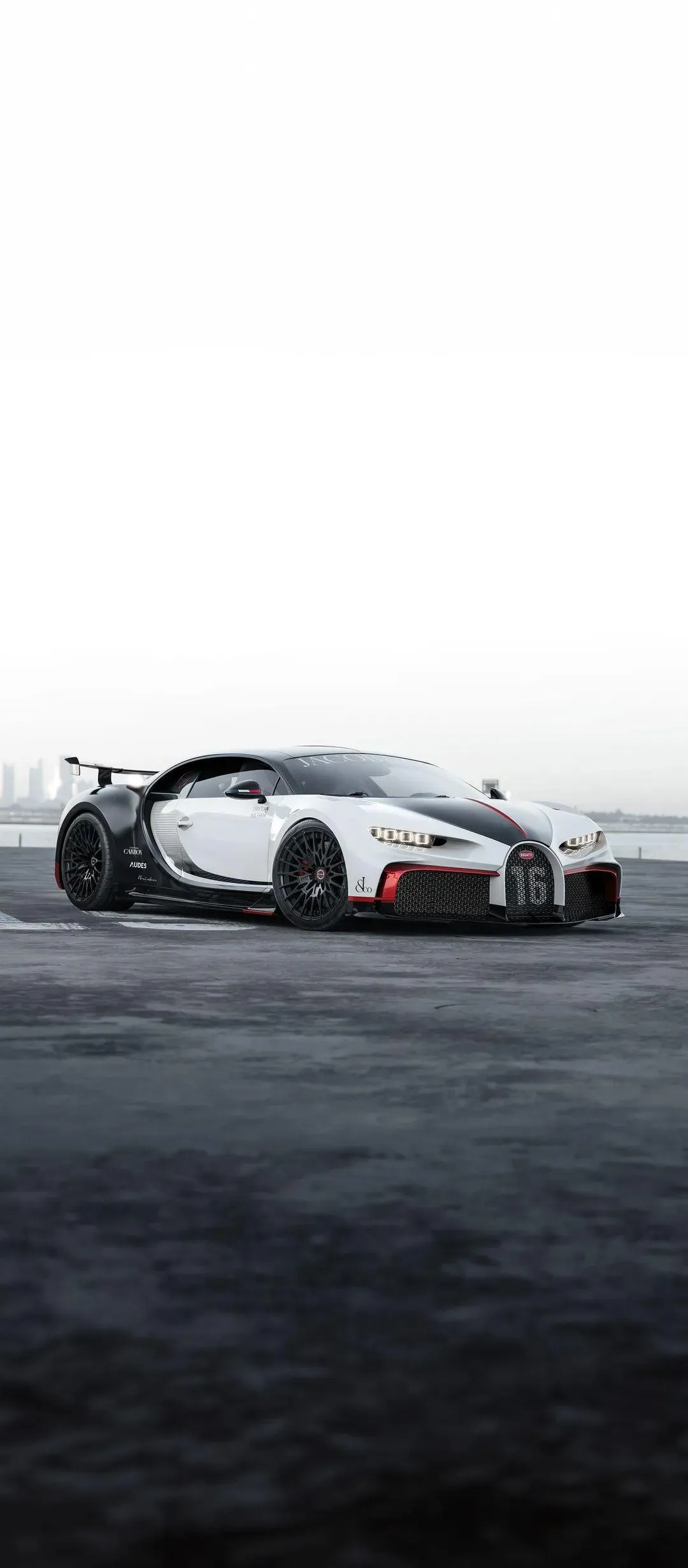 White Supercar on Asphalt Road Mobile Wallpaper HD