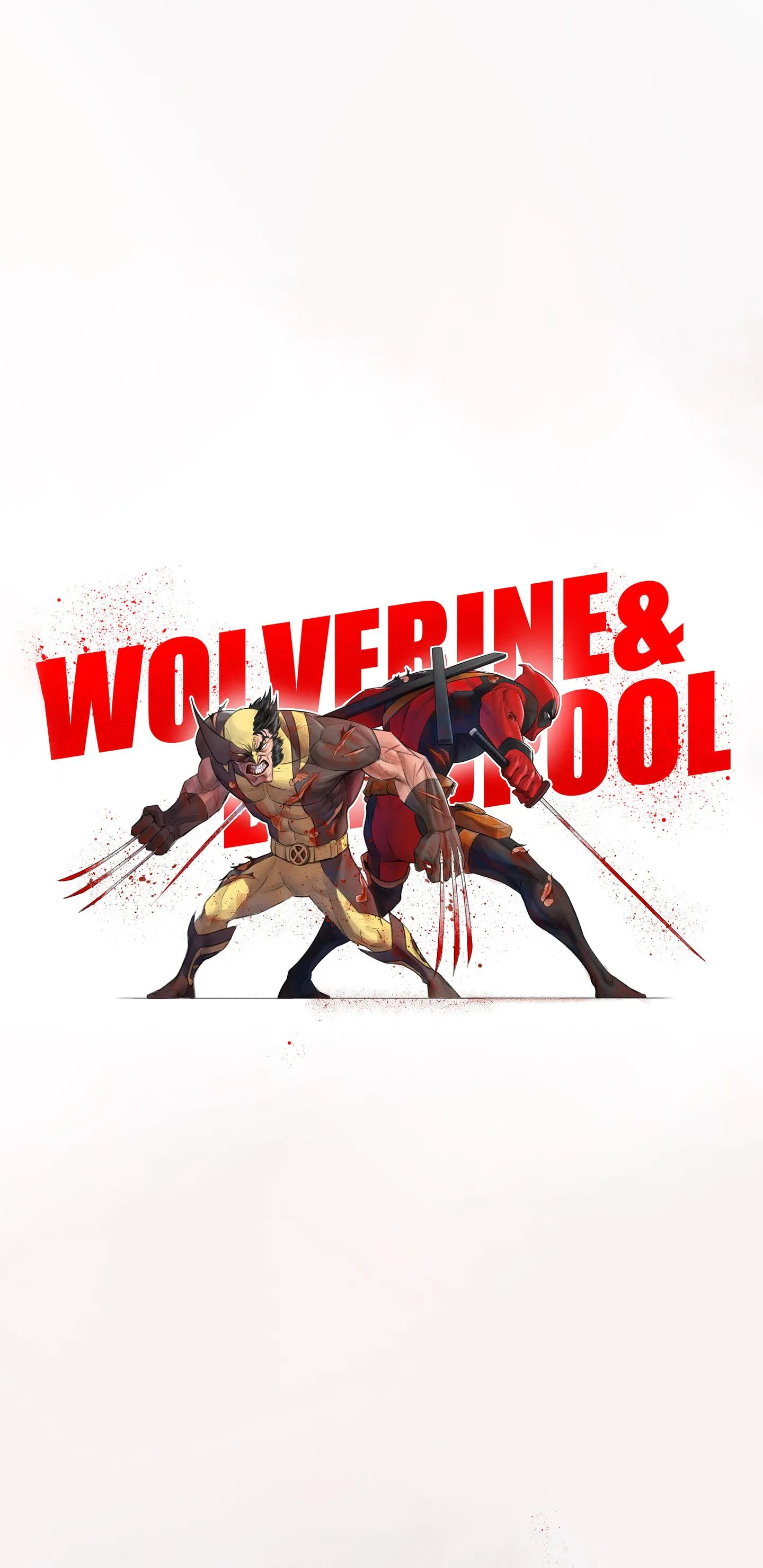 Wolverine and Deadpool Comic Style Artwork for Phone