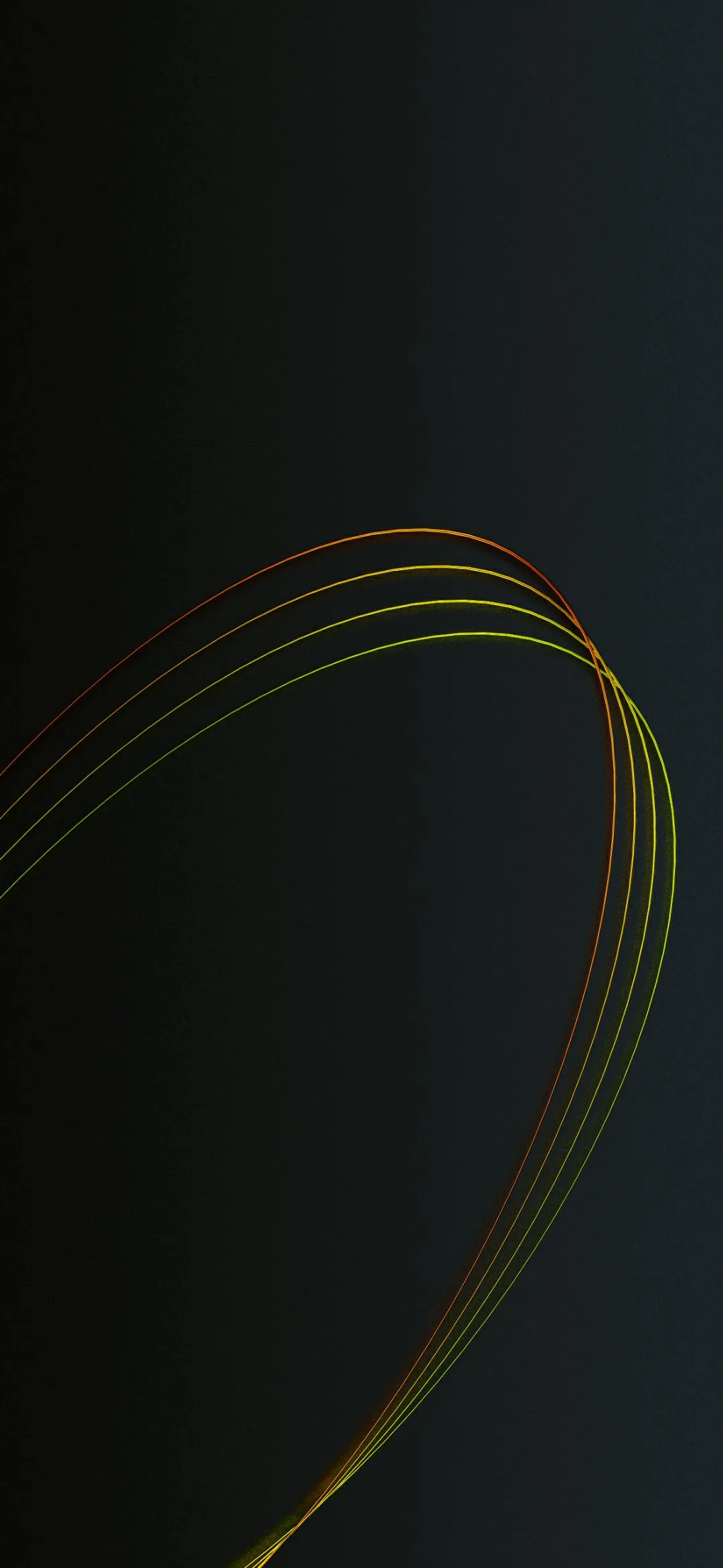 Yellow Curved Light Lines on Dark Background Art Wallpaper