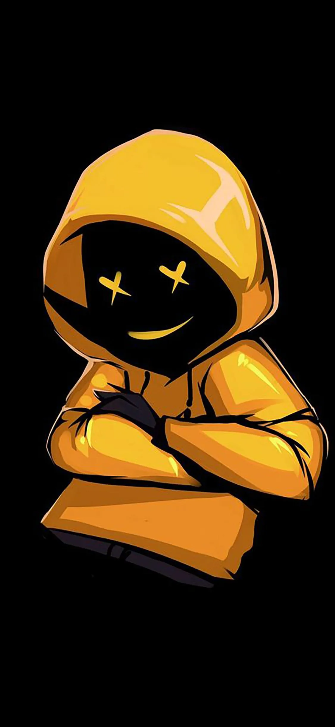 Yellow Hoodie Character Cool Mobile Background Wallpaper