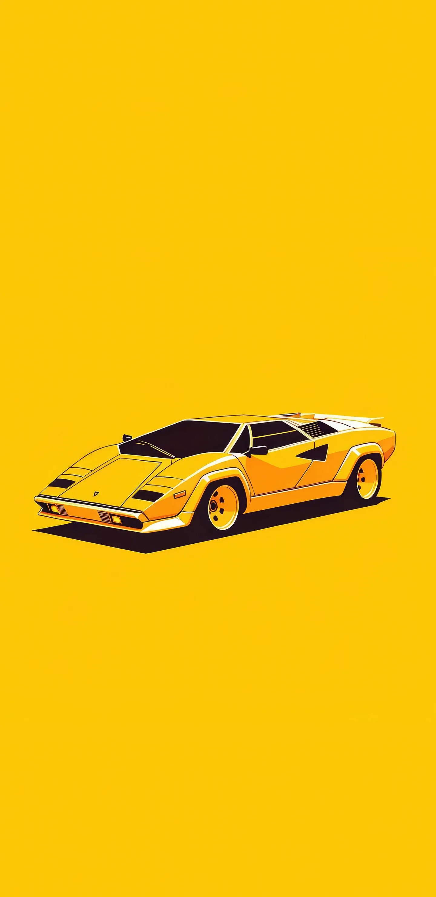 Yellow Supercar on Minimal Clean Studio Background Wallpaper