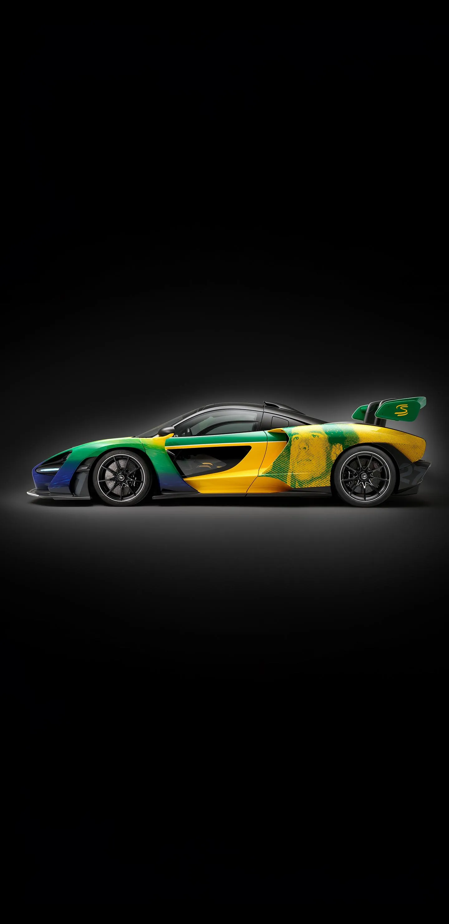 Yellow Supercar Side View Dark Background Art Wallpaper