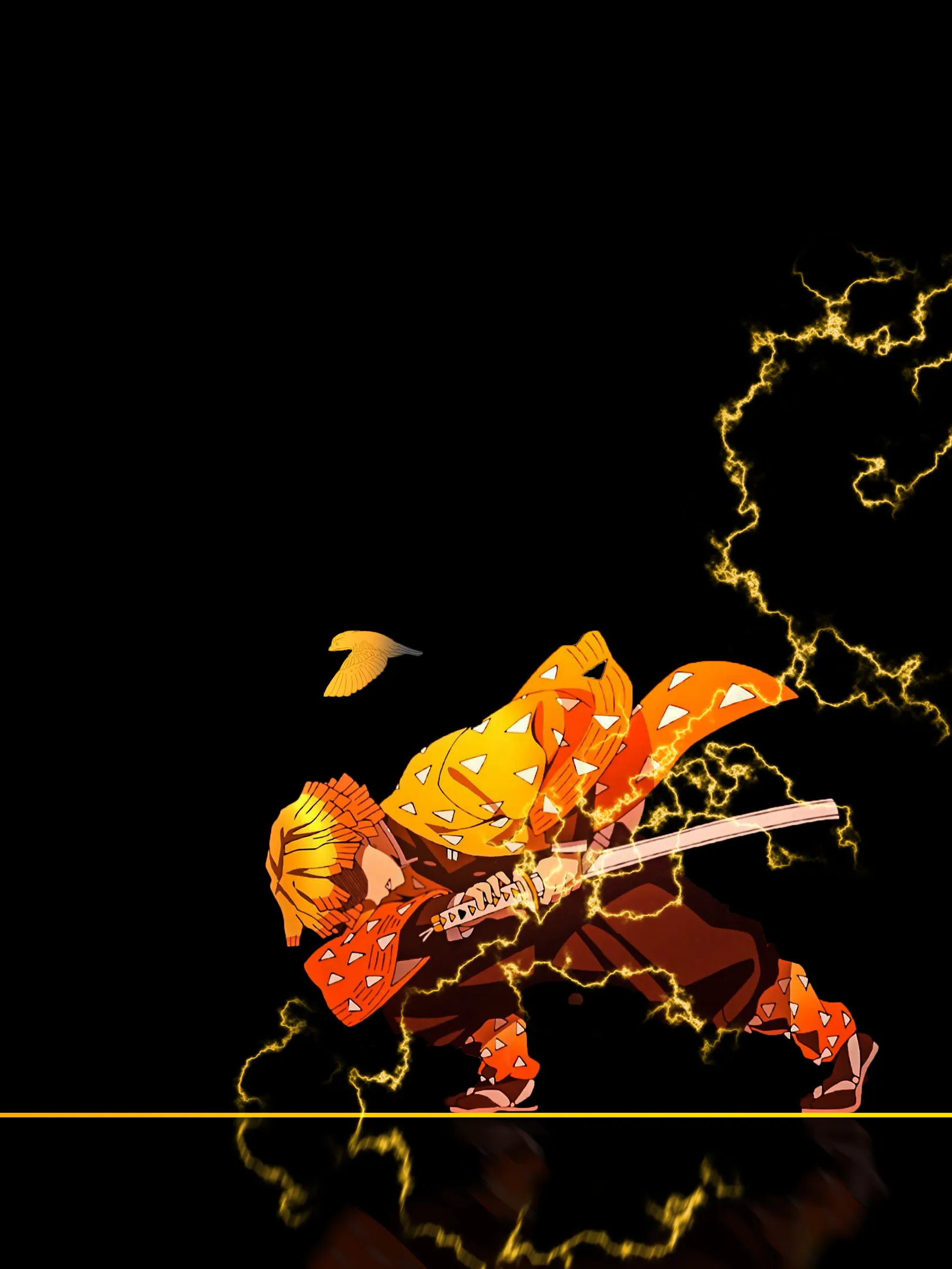 Zenitsu unleashing thunder power in epic anime battle