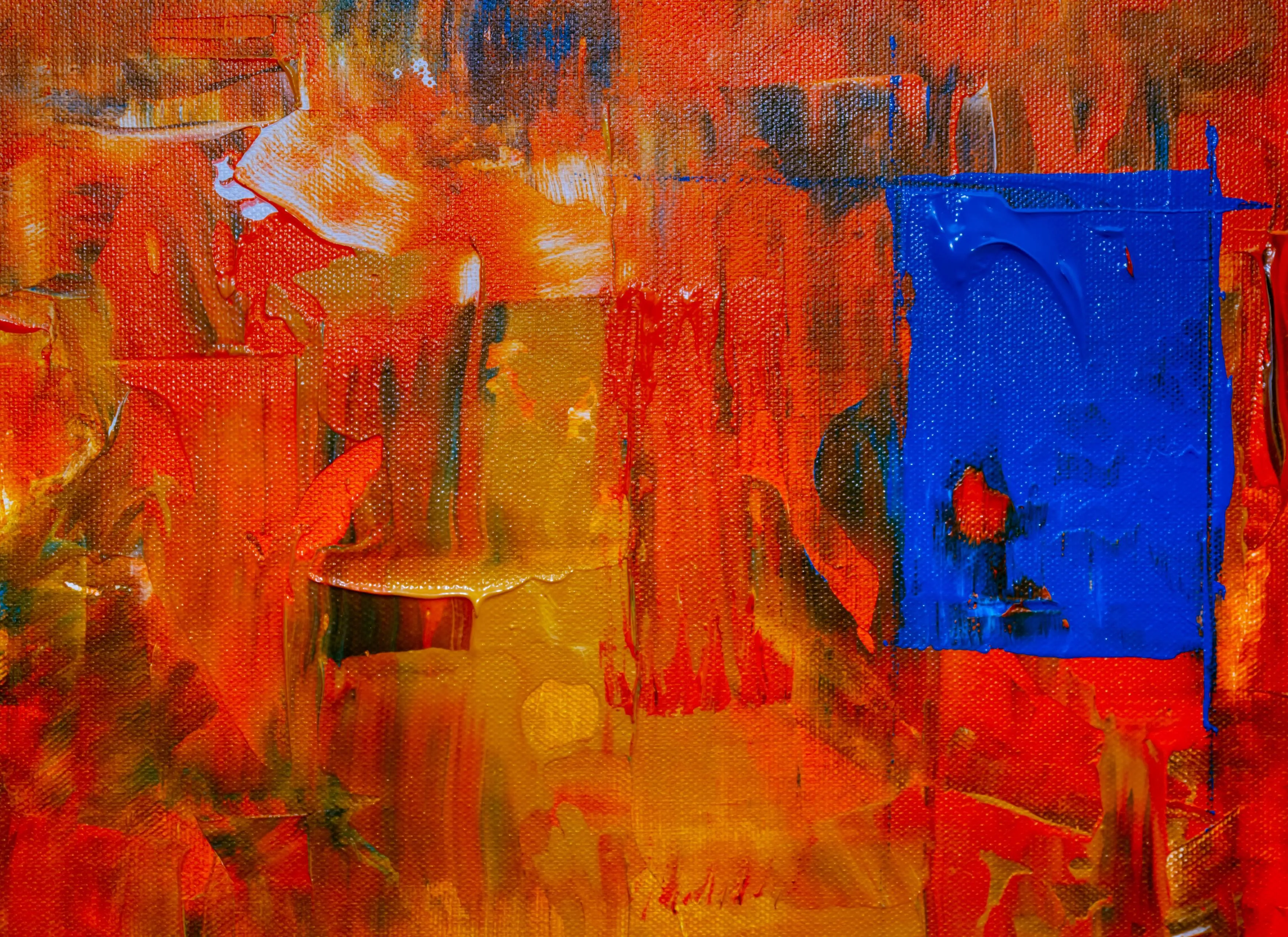 Abstract art with bold colours and textured brush strokes