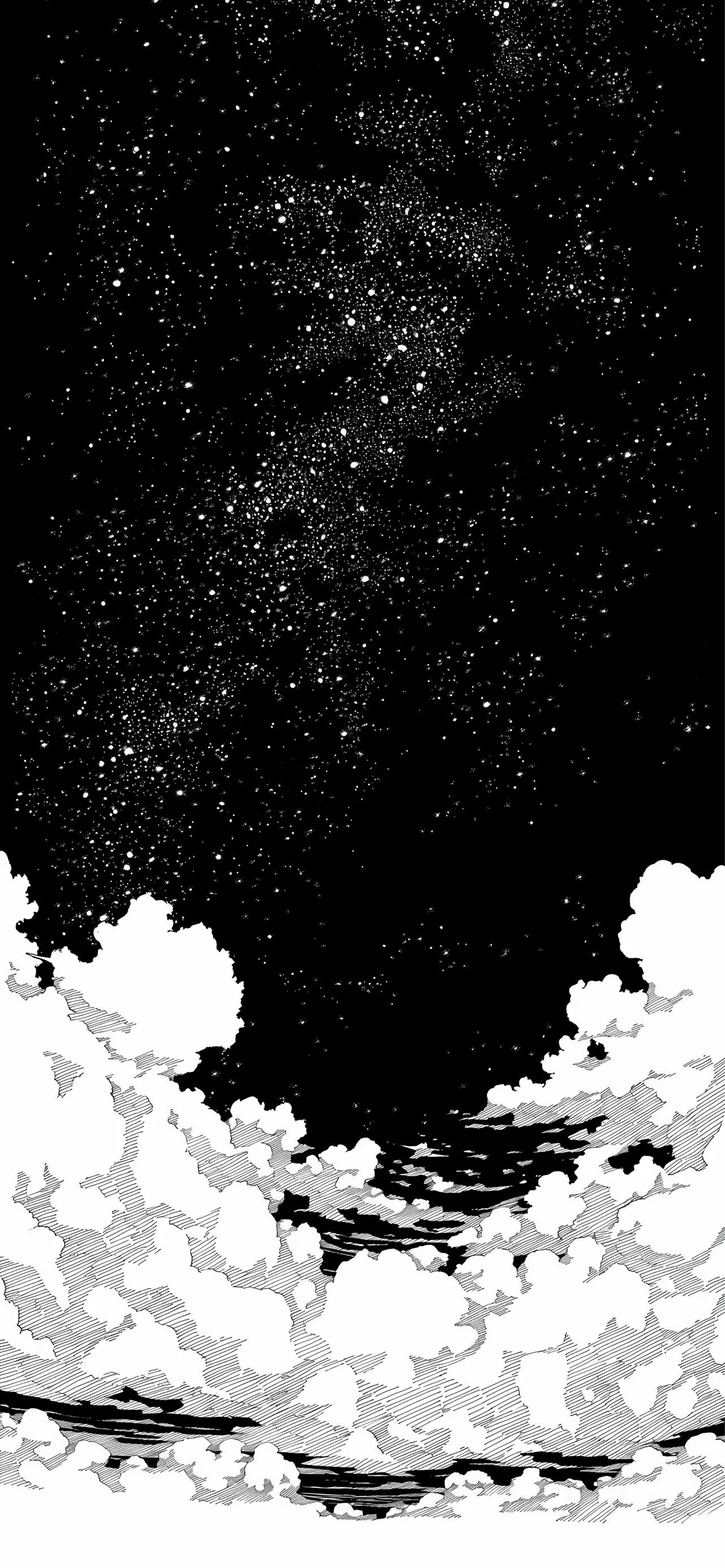 Abstract Black and White Clouds Texture Art Wallpaper