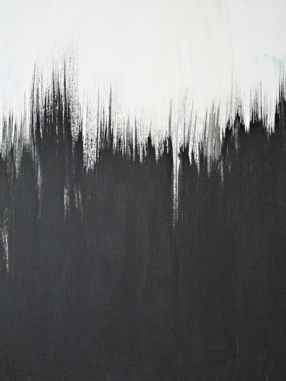 Abstract black and white painting with brush stroke texture