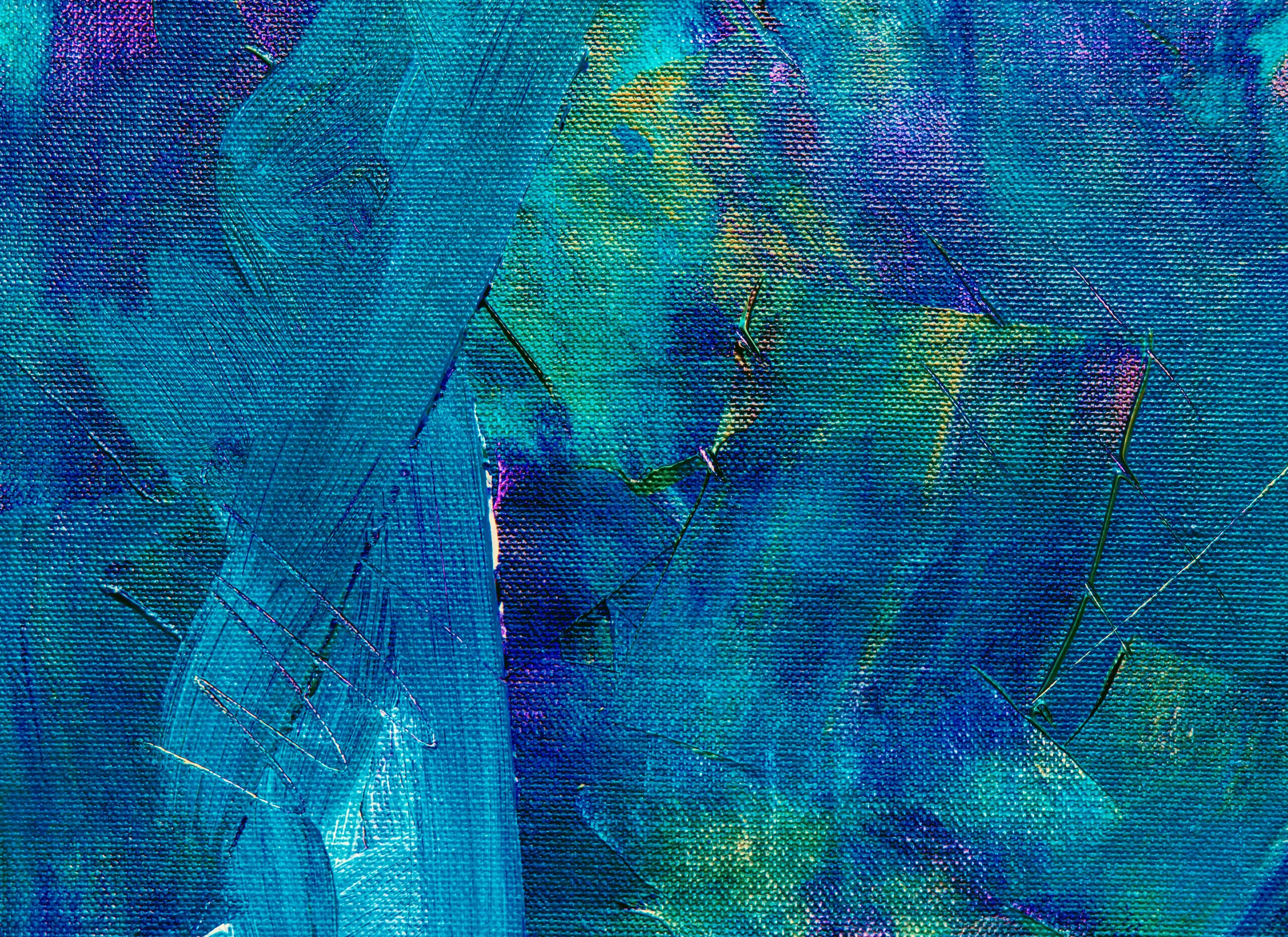 Abstract blue and green painted textured background image