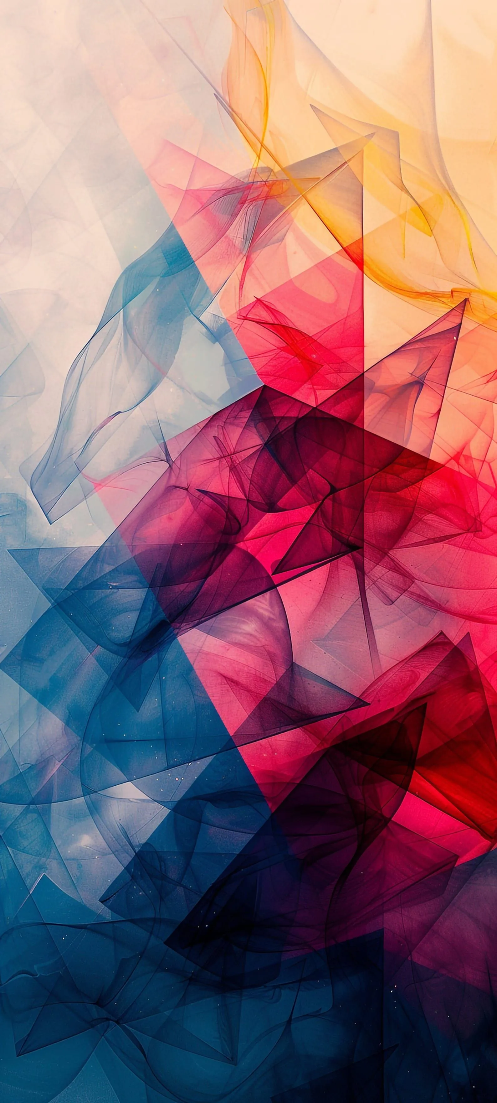Abstract colorful geometric shapes overlapping beautifully