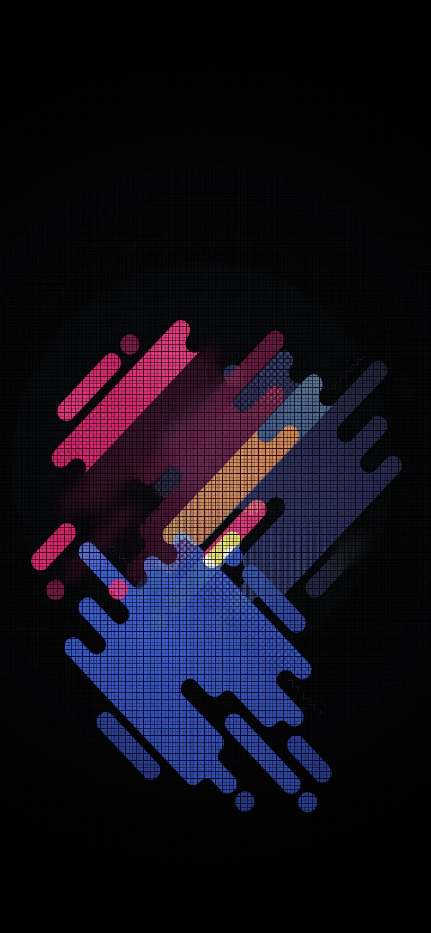 Abstract Colorful Paint Brush Strokes on Black Background Mobile