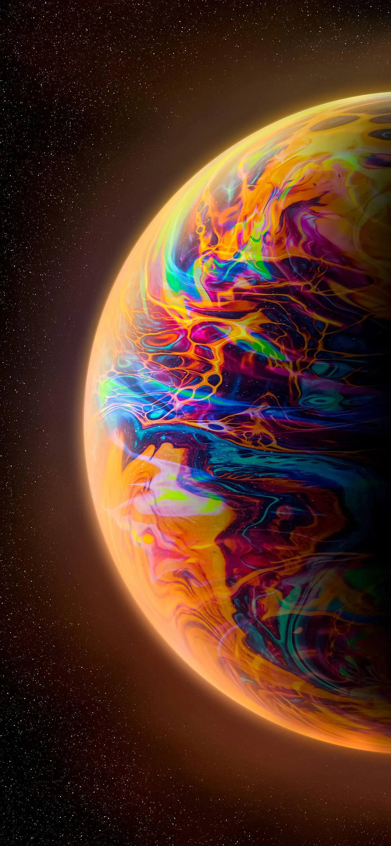 Abstract Colorful Planet in Outer Space Background Wallpaper