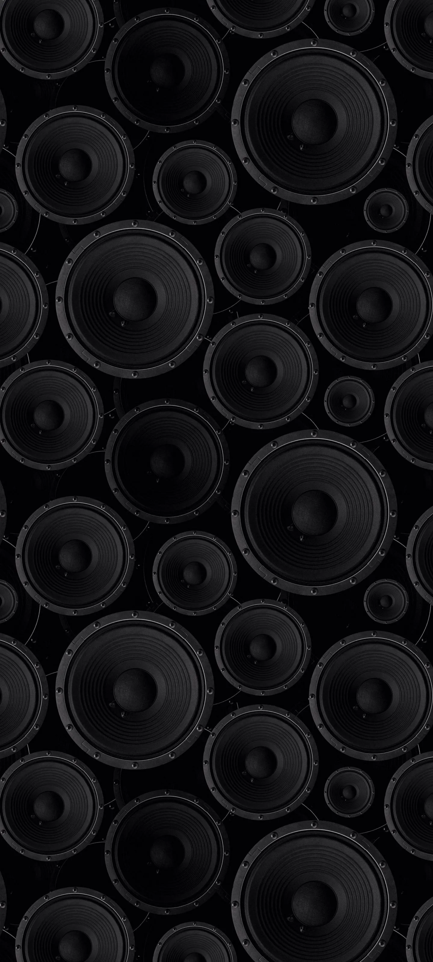 Abstract Dark Black Circles in Repeating Pattern Wallpaper