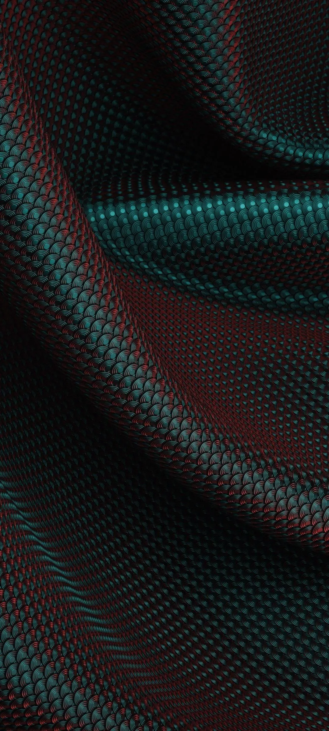 Abstract Dark Waves with Red and Green Lines in Motion