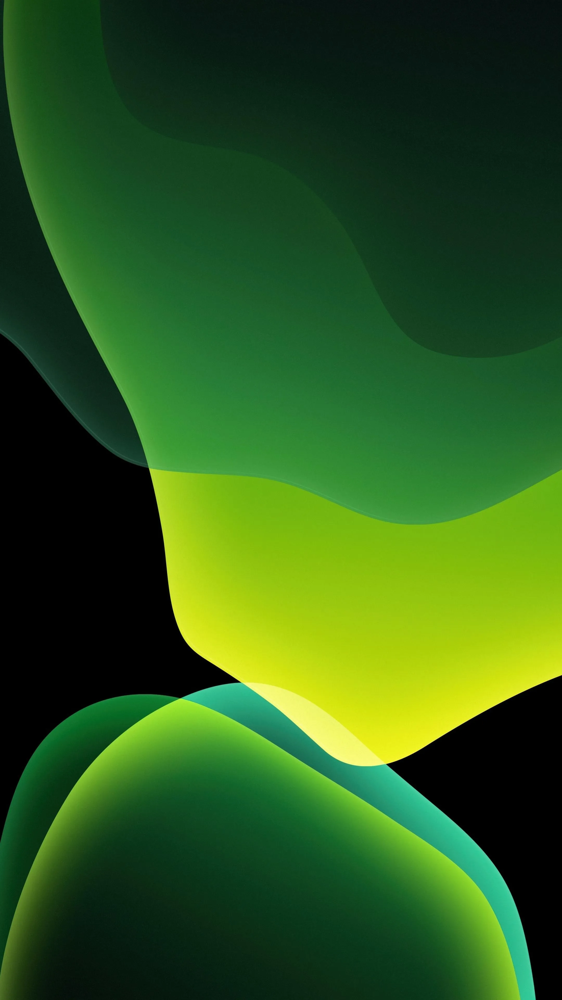 Abstract green and black with glowing wave style Wallpaper