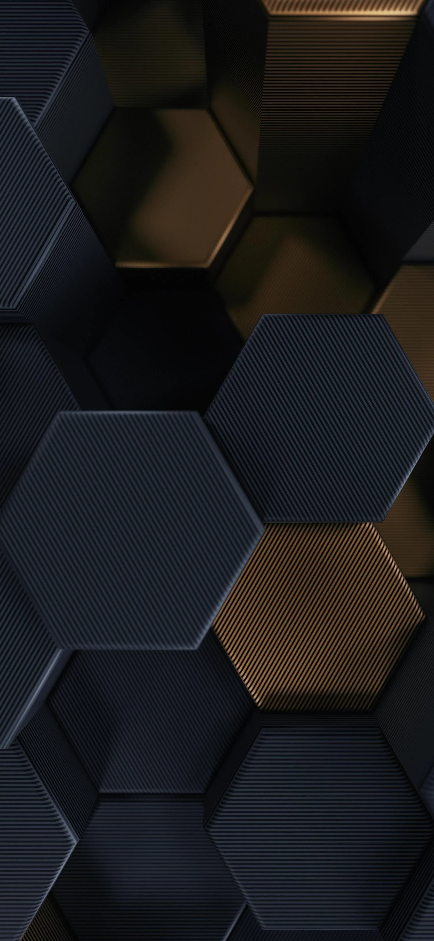 Abstract Hexagonal Pattern with Black and Brown Shades Mobile