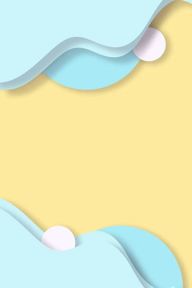 Abstract layered blue and yellow paper cutout background
