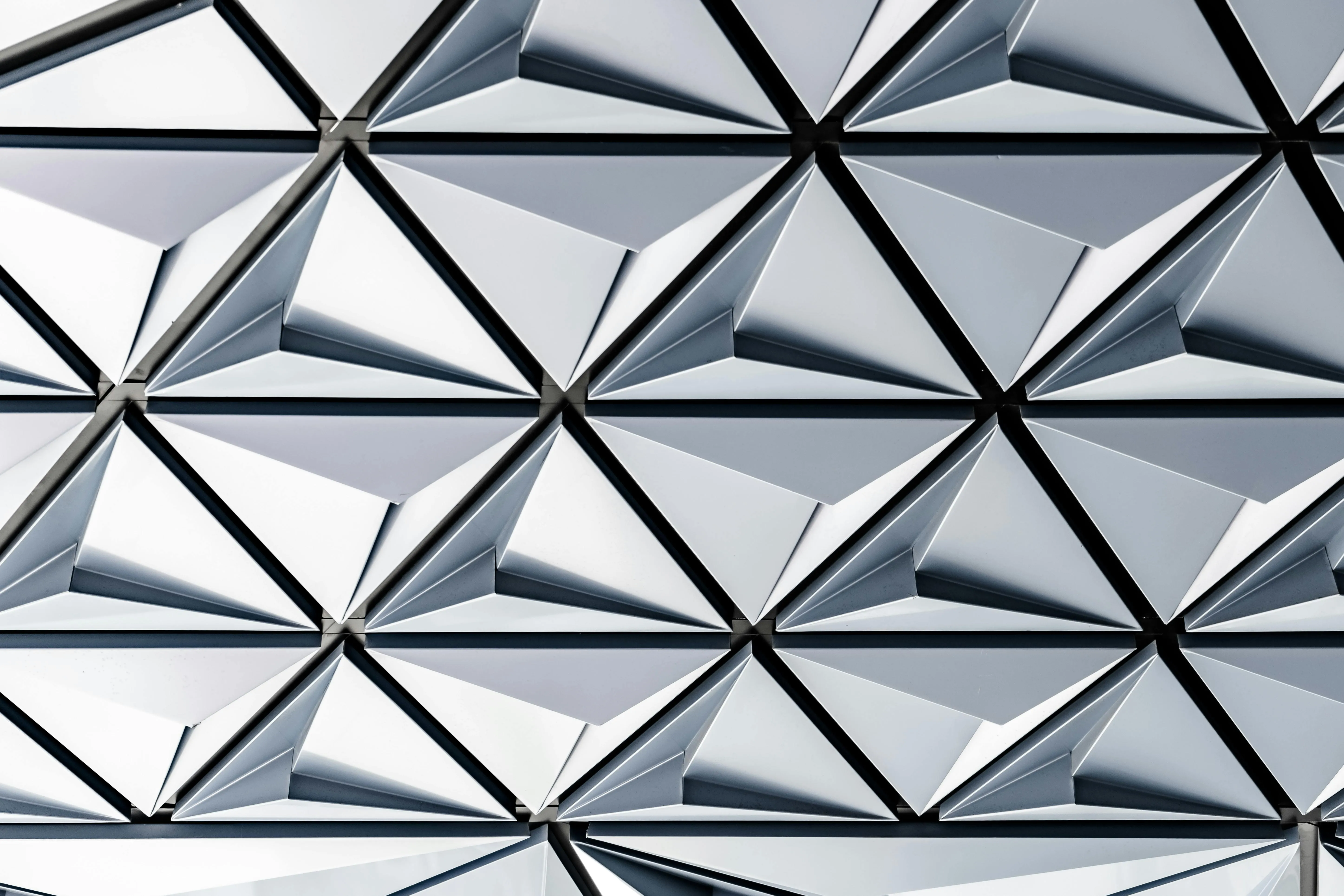 Abstract metallic triangles with chrome reflections HD image