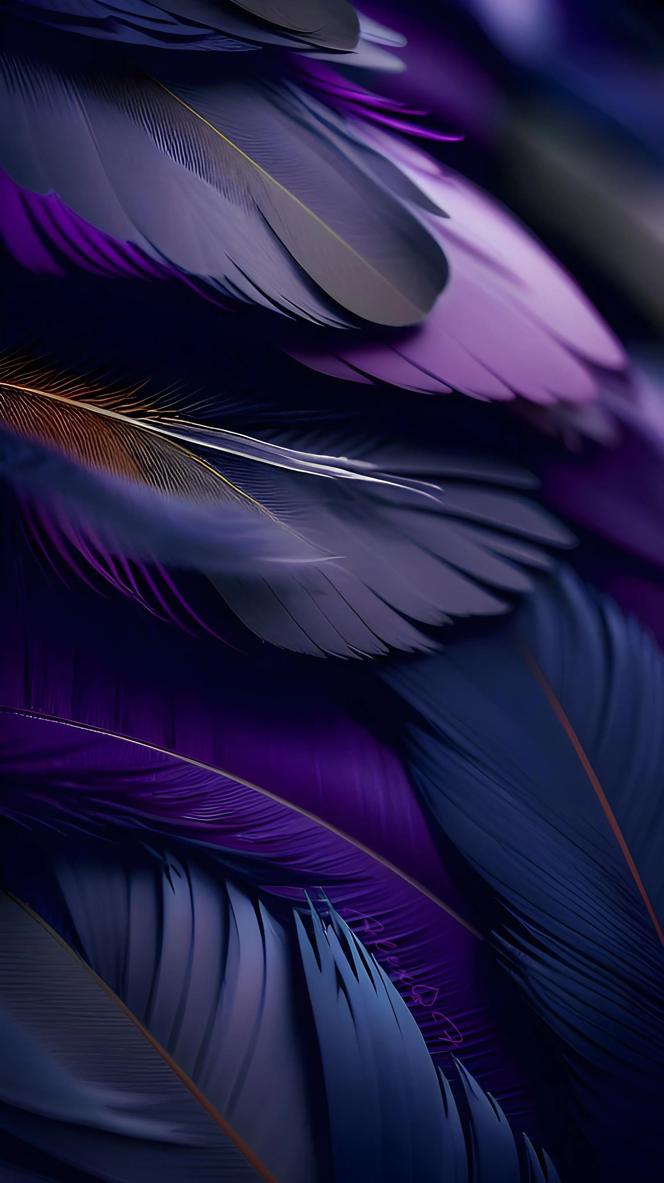 Abstract Purple and Black Feathers for Elegant Style