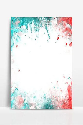 Abstract red and Aqua watercolour splash on white board