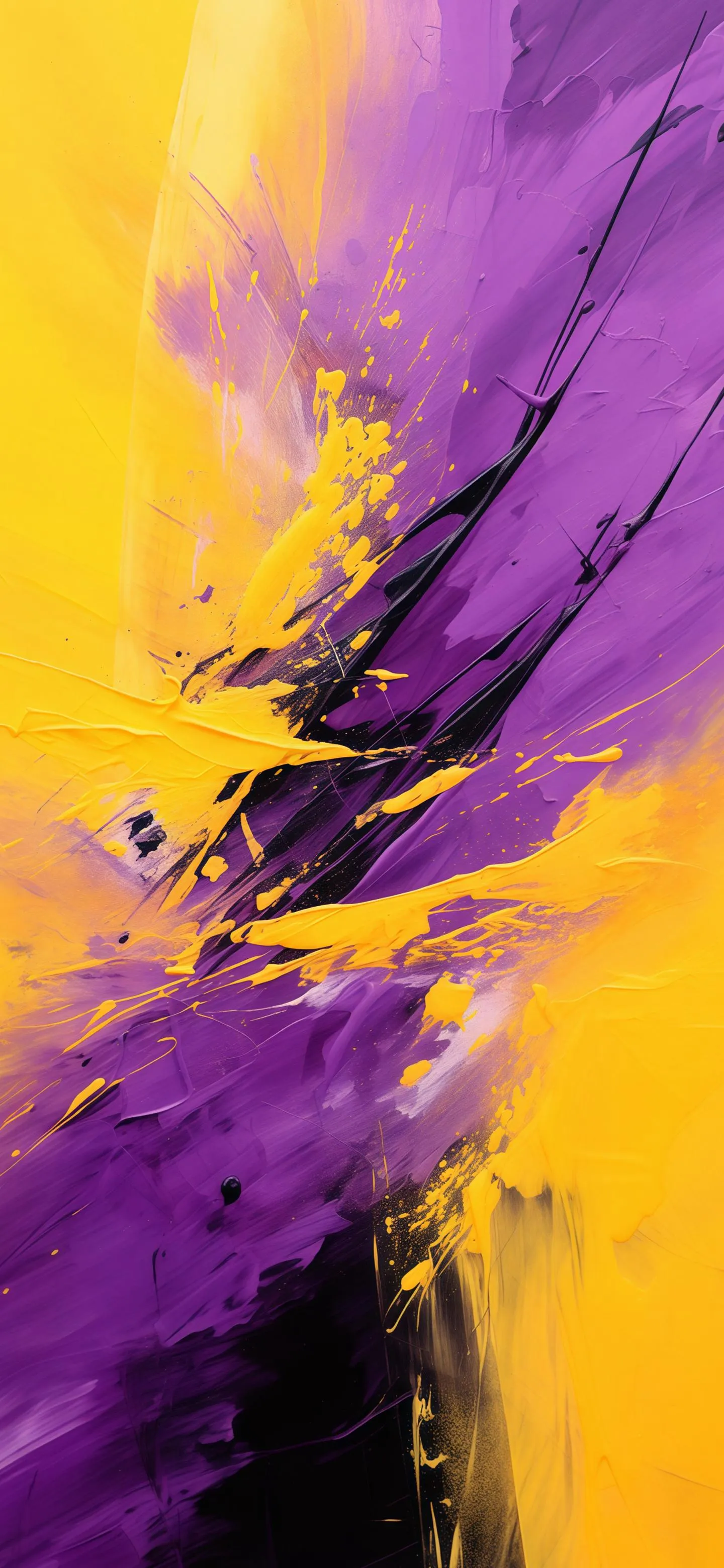 Abstract Yellow and Purple Paint Splash Background Wallpaper
