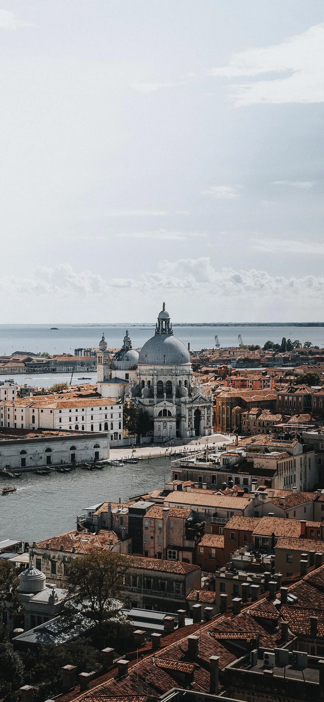 Aerial View of Historical City with Clear Blue Sky Wallpaper