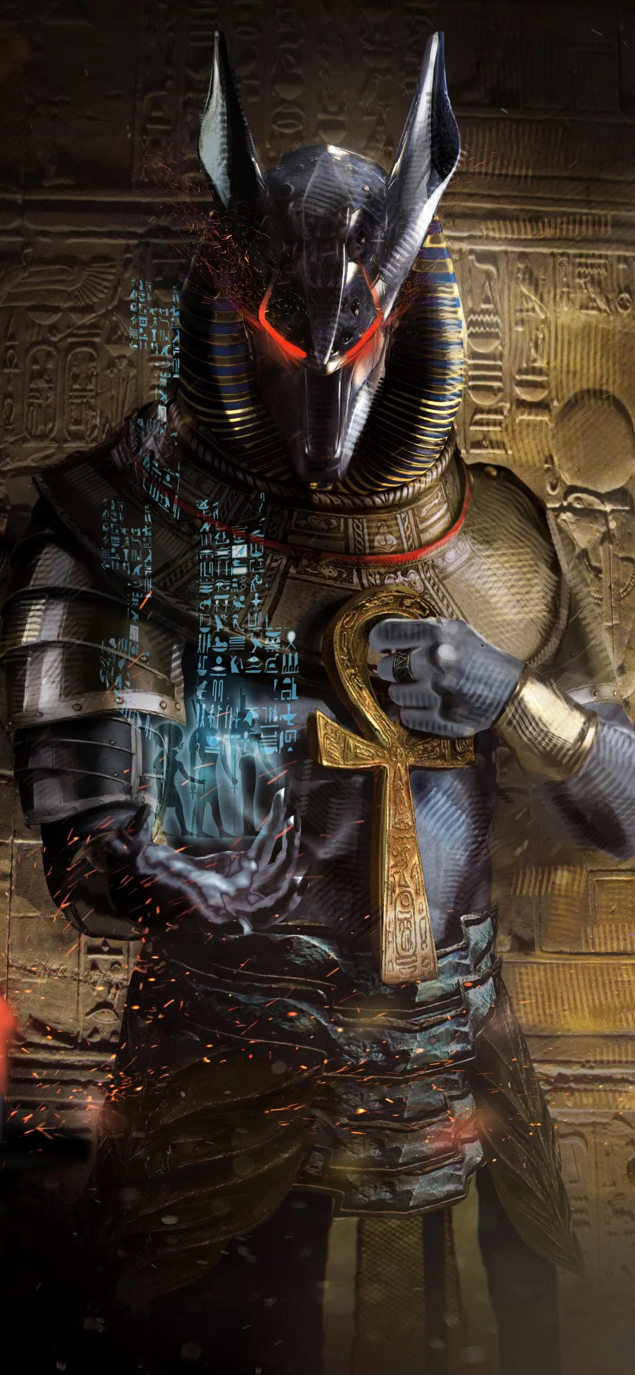 Armored Warrior Holding Sword in Ancient Setting Wallpaper