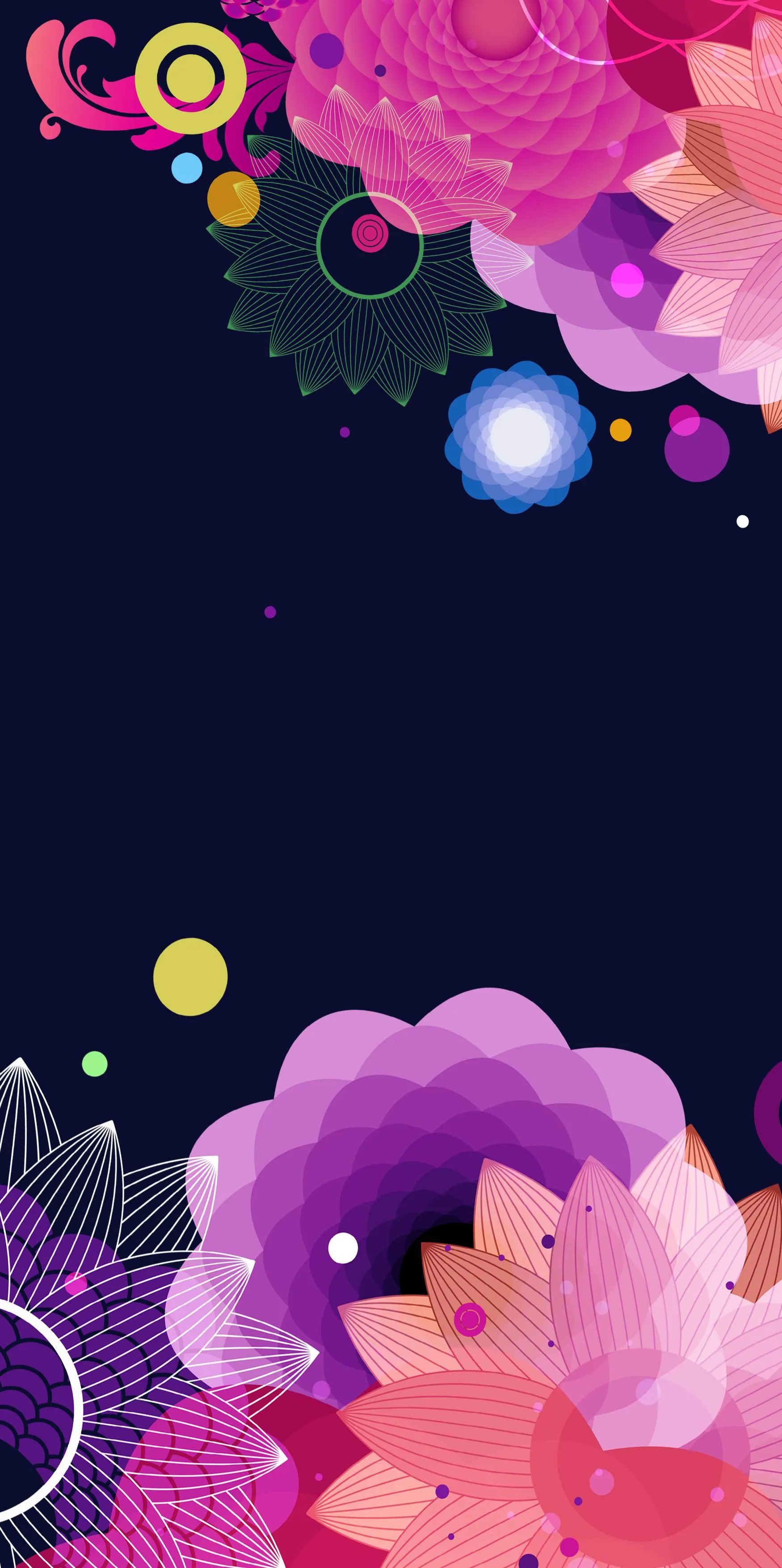 Artistic flower blooms on a dark fantasy styled backdrop