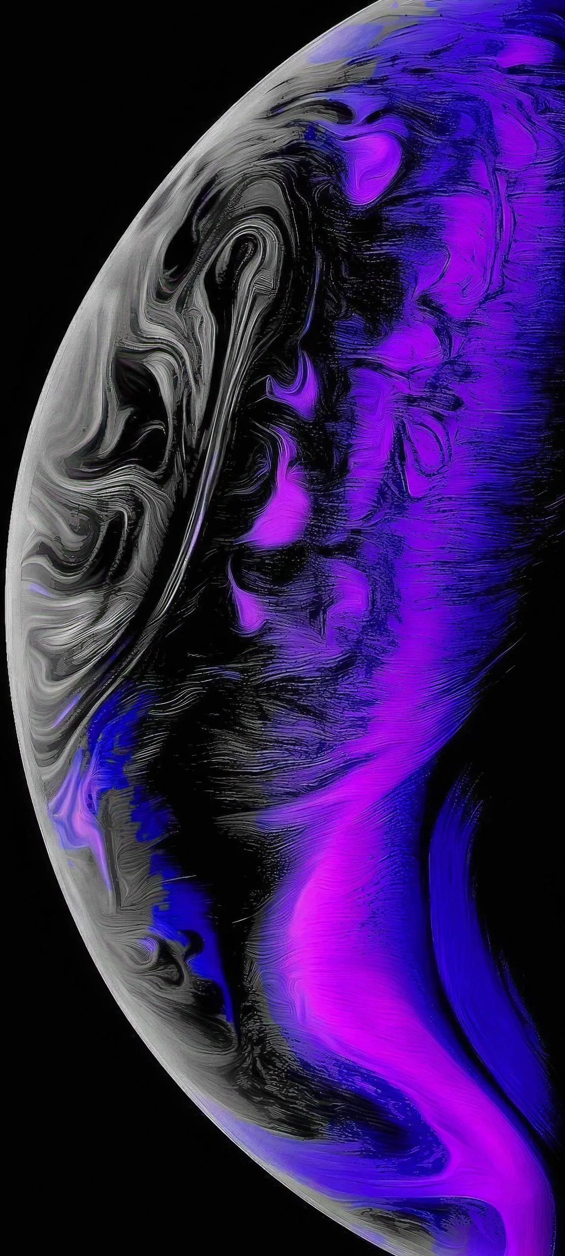 Artistic Planet Half in Shadow and Bright Neon Colors