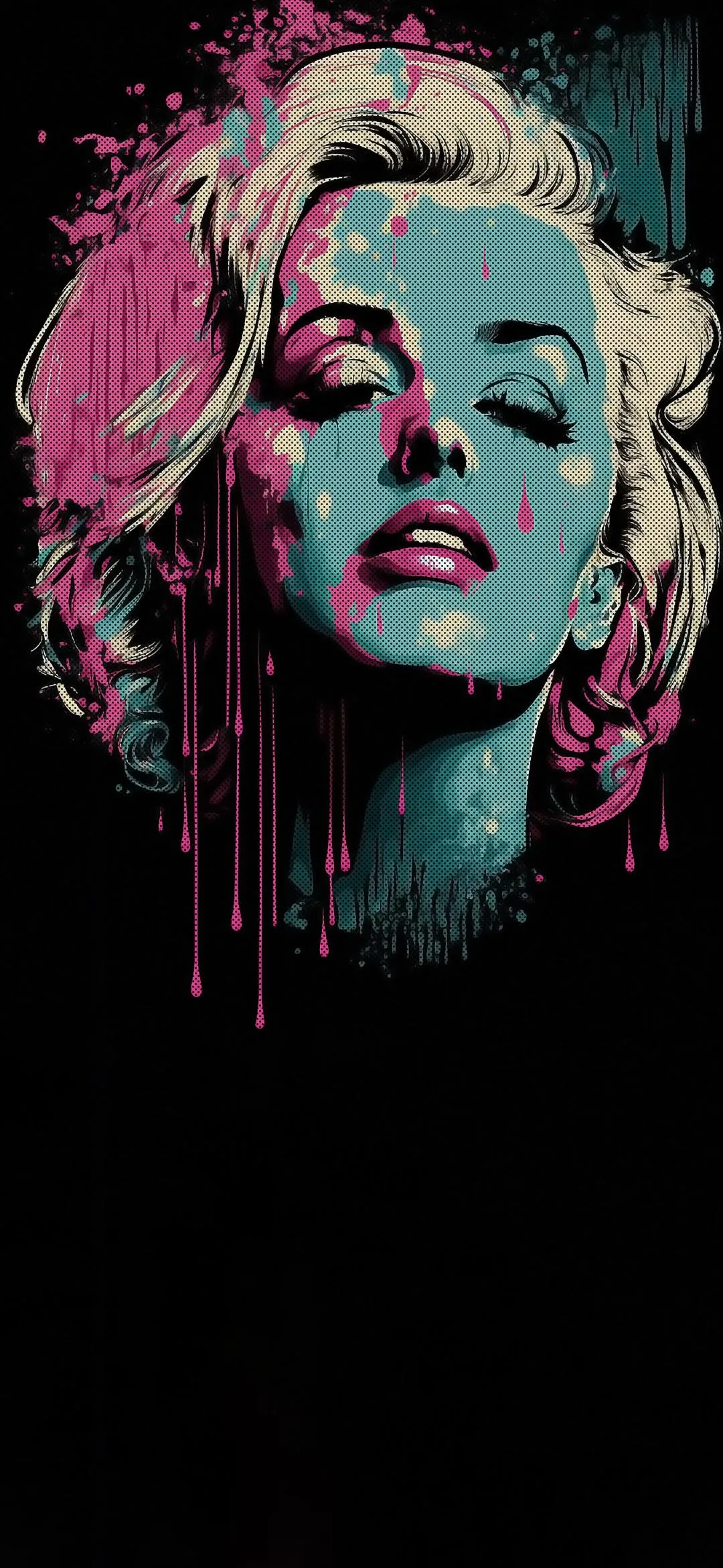 Artistic Portrait of Woman with Colorful Face Paint Mobile