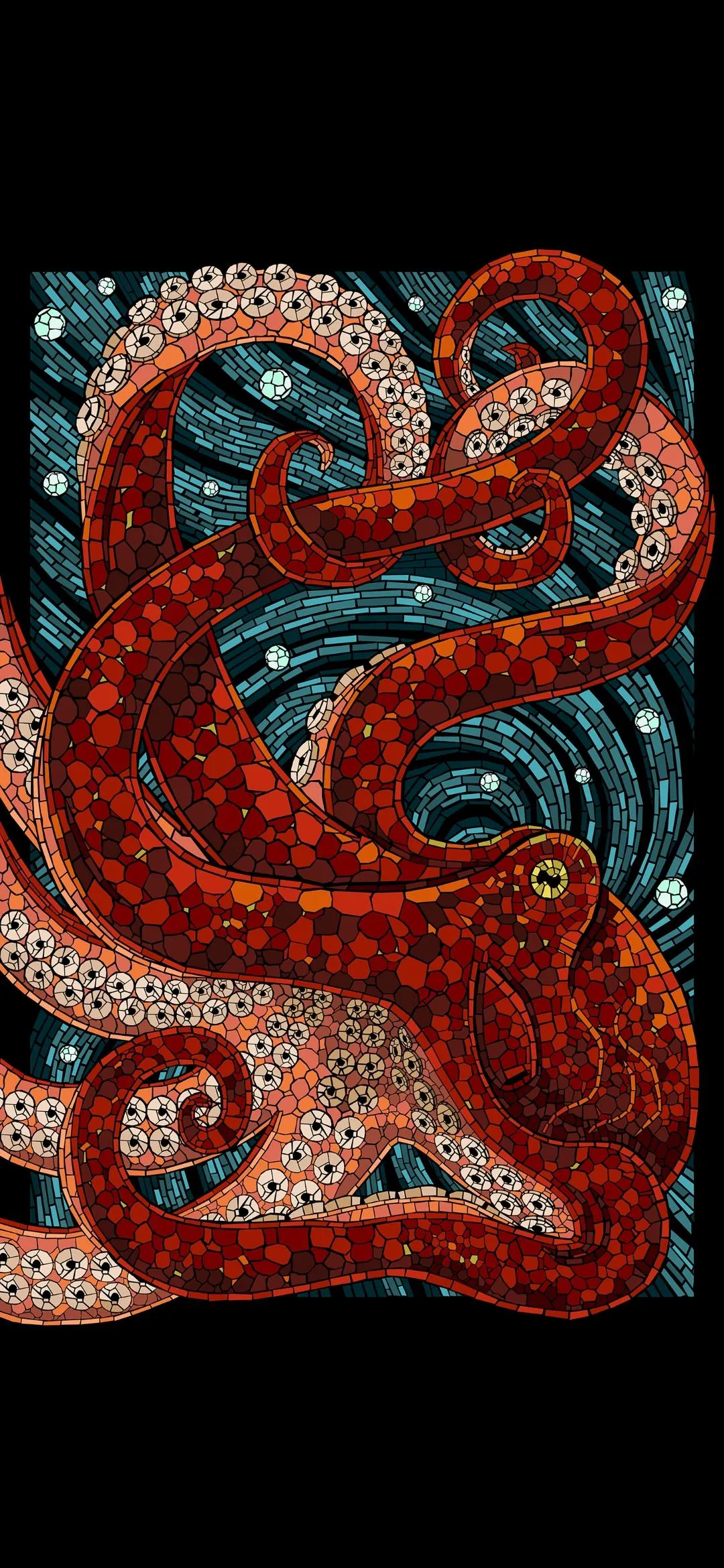 Artistic Red Octopus Tentacles Close Up Design Wallpaper