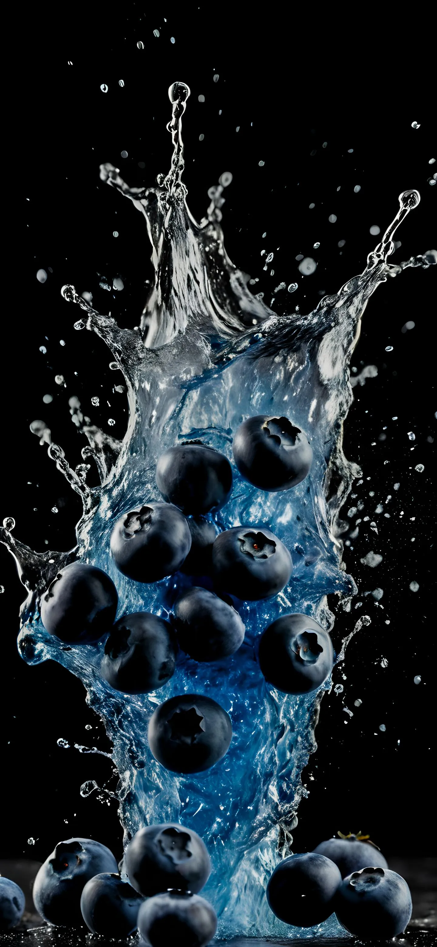Artistic Splash of Blue berry Water in Abstract Form