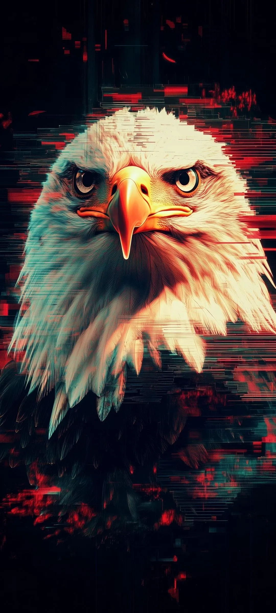 Bald Eagle Close Up Portrait in Bold Artistic Style