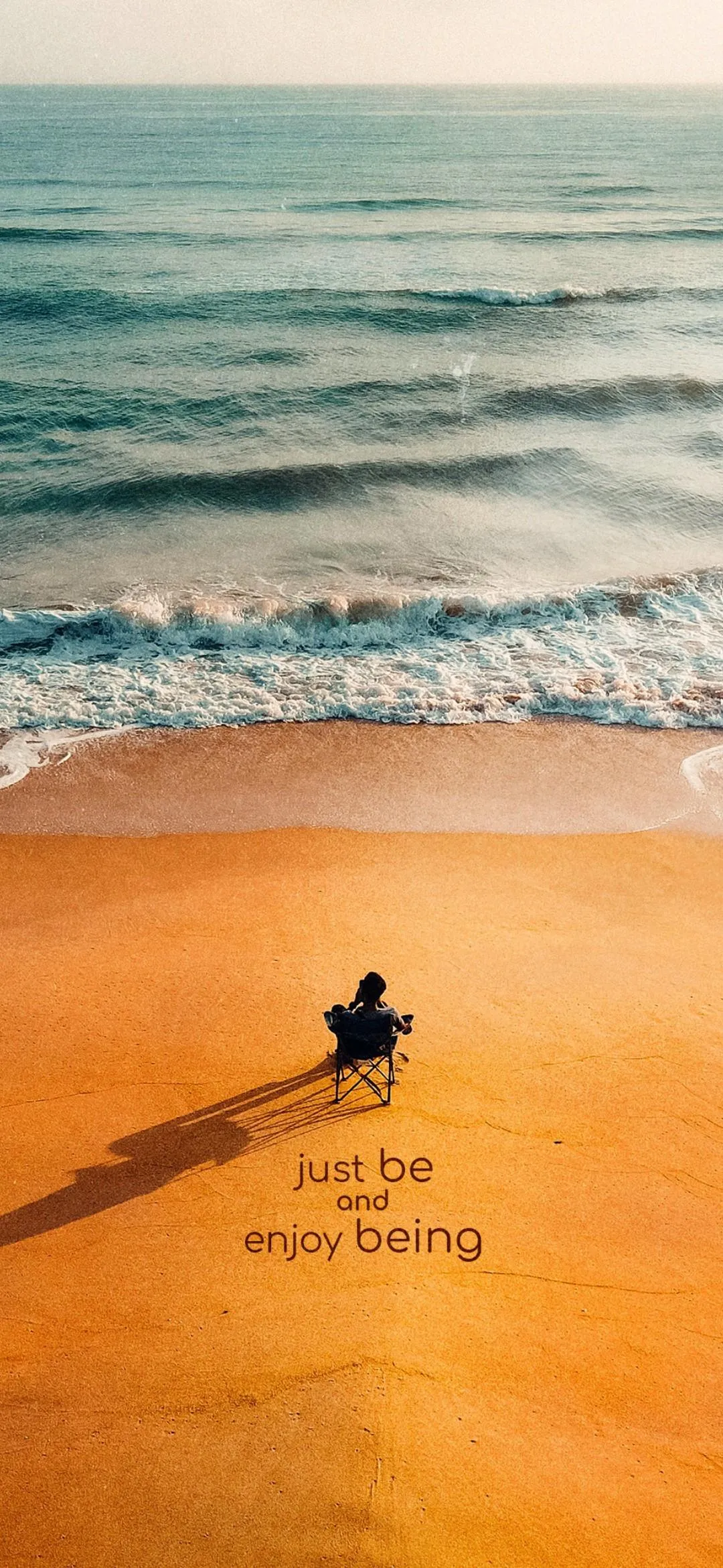 Beautiful Beach Scene with Inspirational Quote Wallpaper