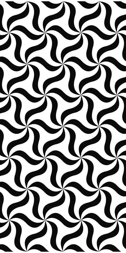 Black and white abstract spiral optical illusion style image