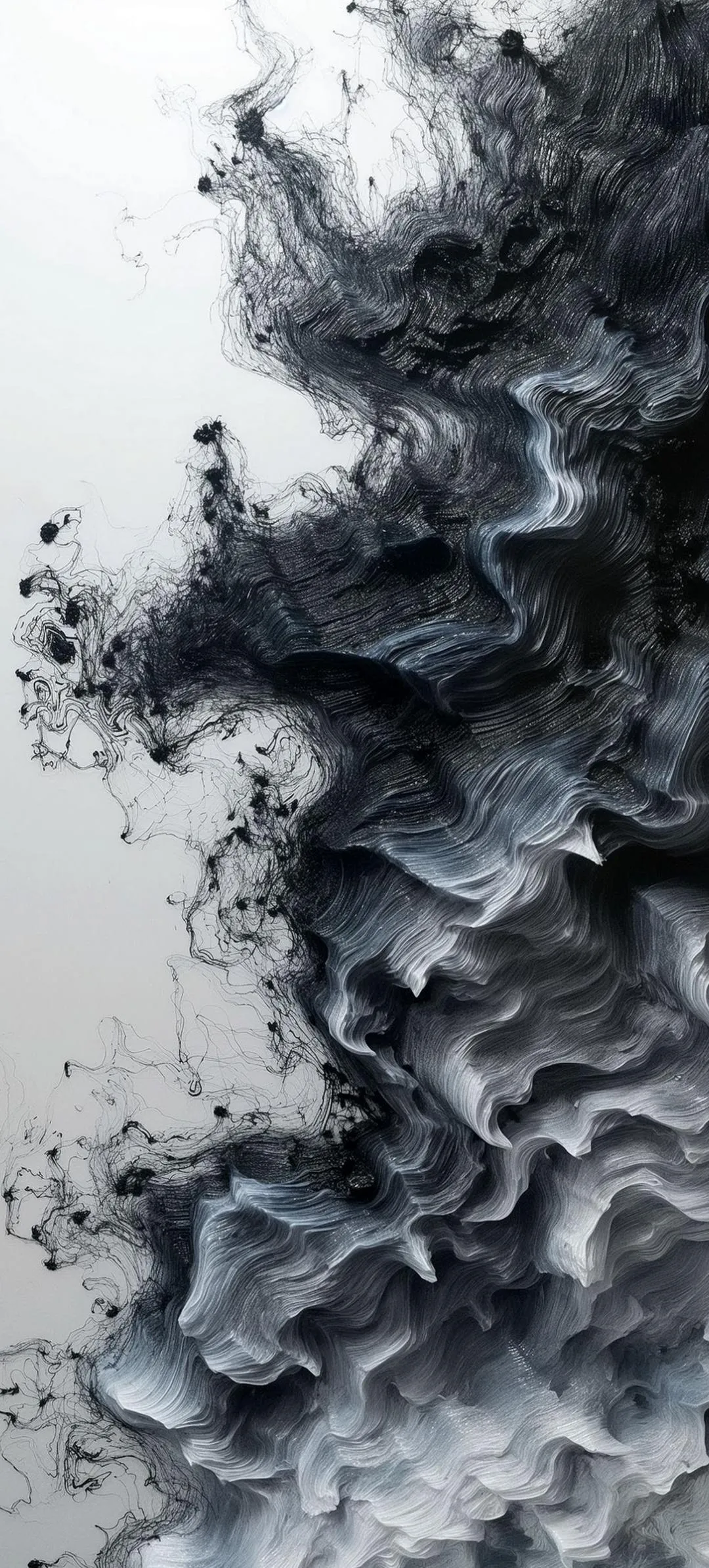 Black and White Ink Cloud in Water Aesthetic image 4K