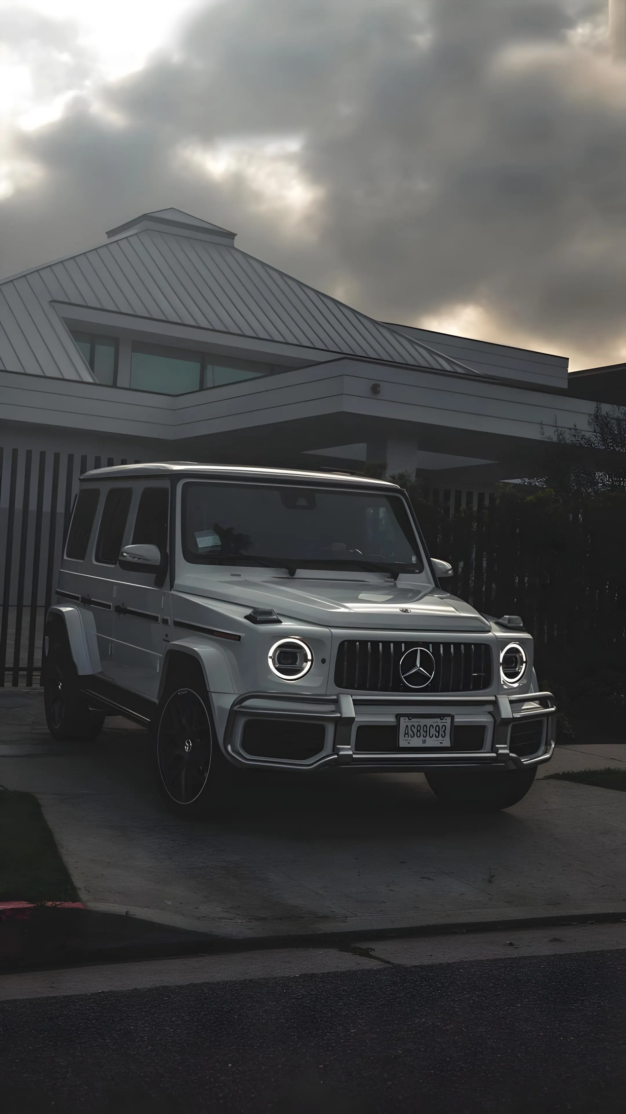 Black and White Offroad Jeep in Cloudy Mountain Terrain