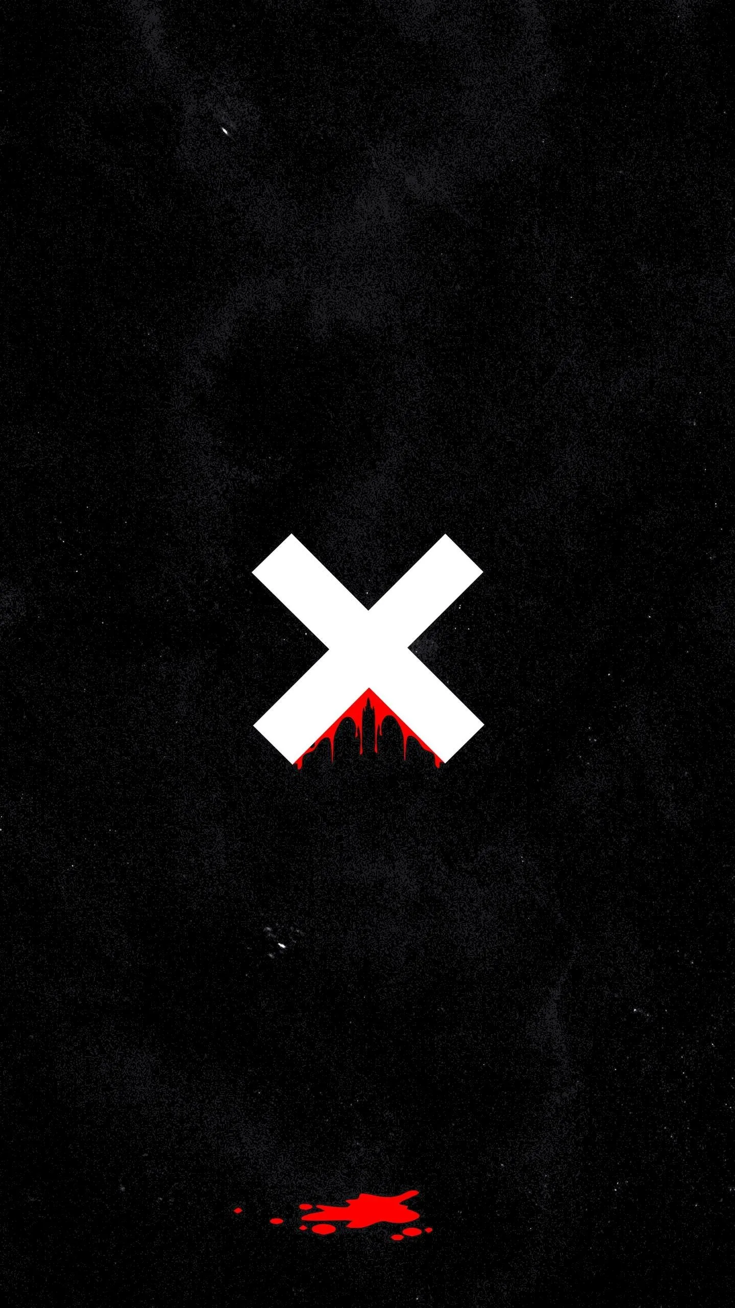 Black Background with white Cross Mark and Minimalist Design