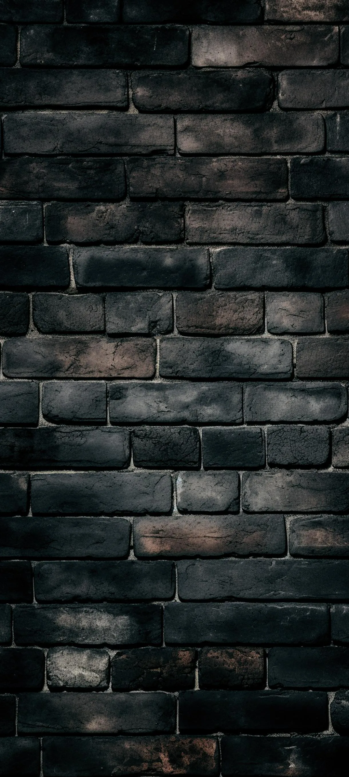 Black Brick Wall with Grungy Realistic Texture Wallpaper