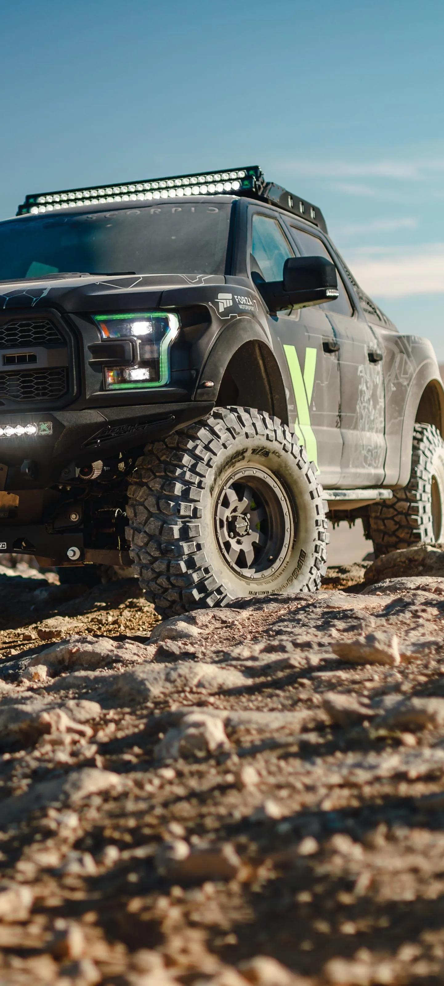Black Off Road Vehicle on Dirt Trail Adventure Scene