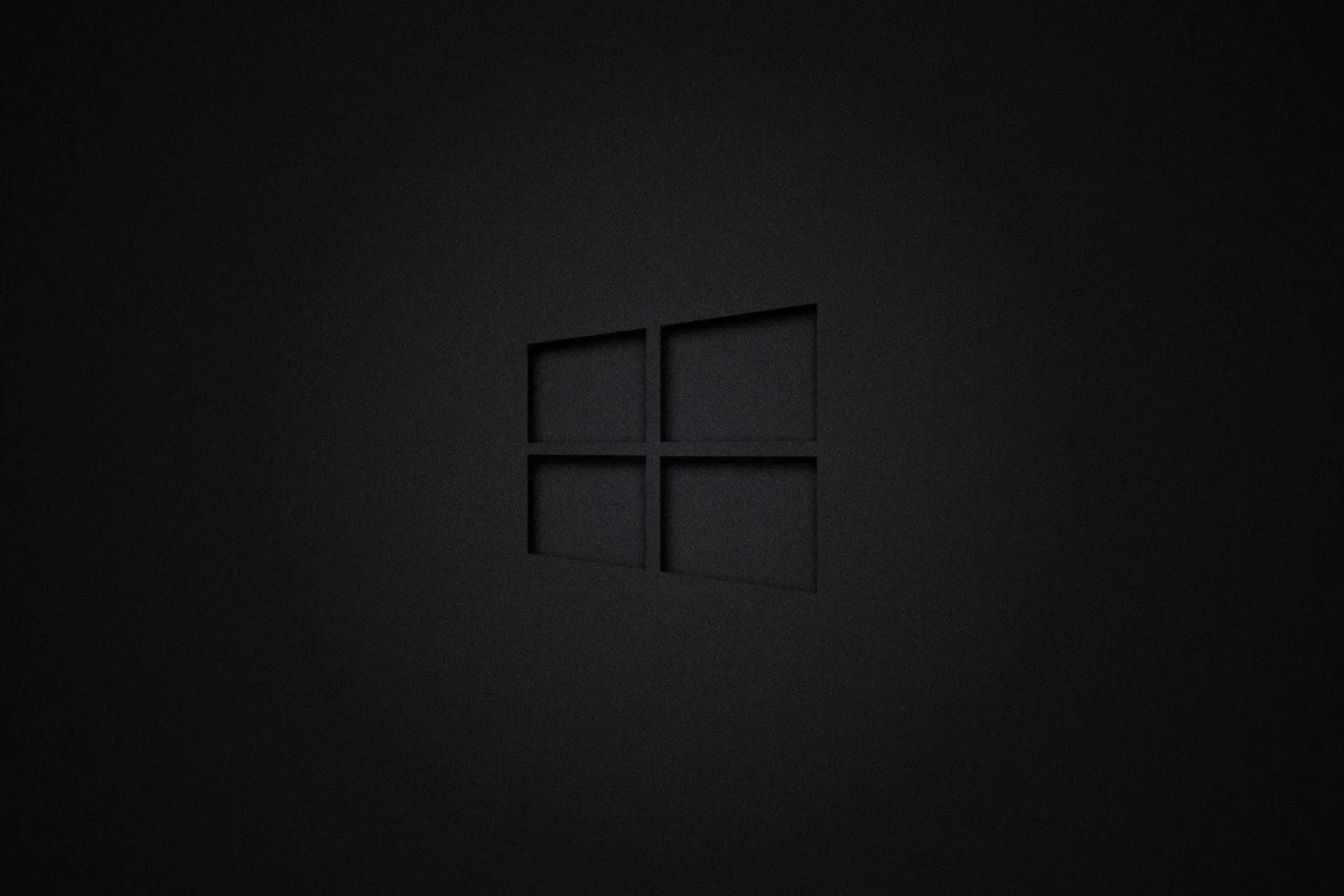 Black Windows logo background with spotlight effect 4K image