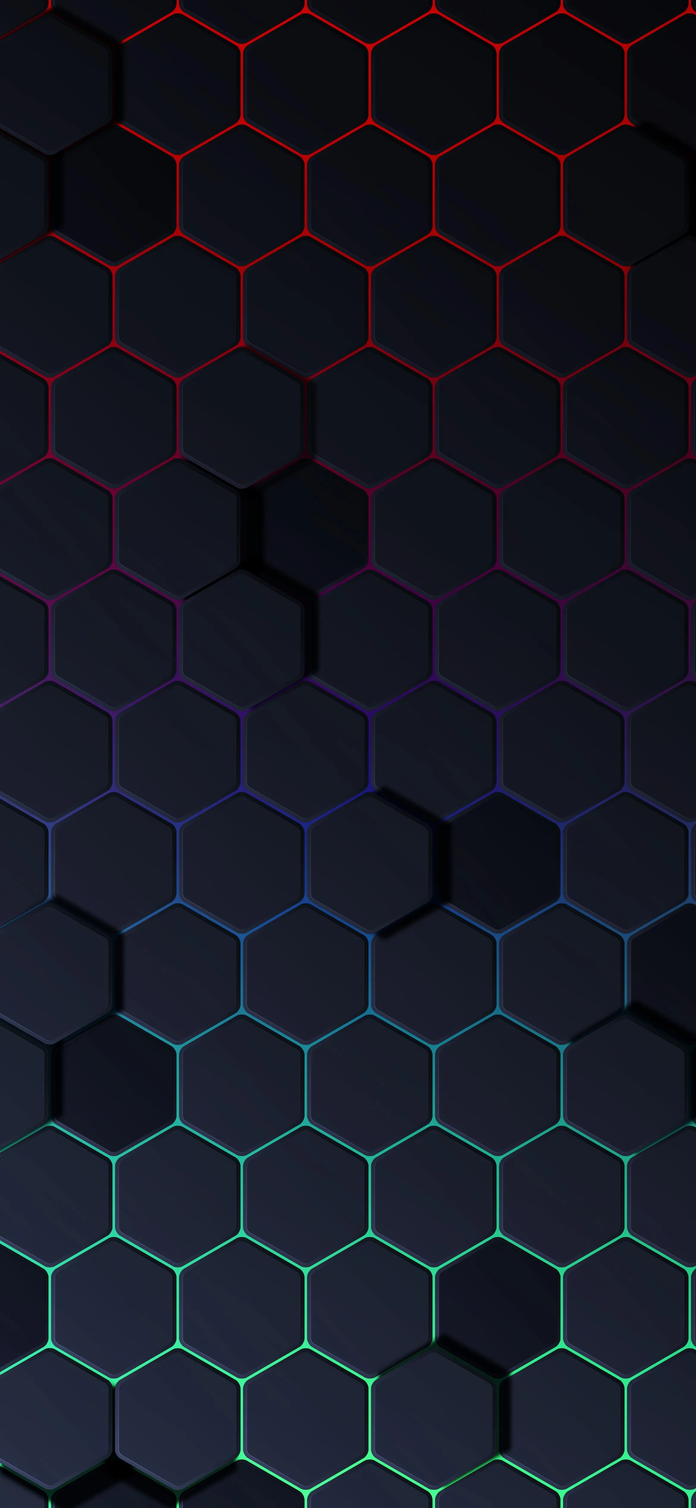 Blue Hexagon Pattern with Futuristic Dark Background