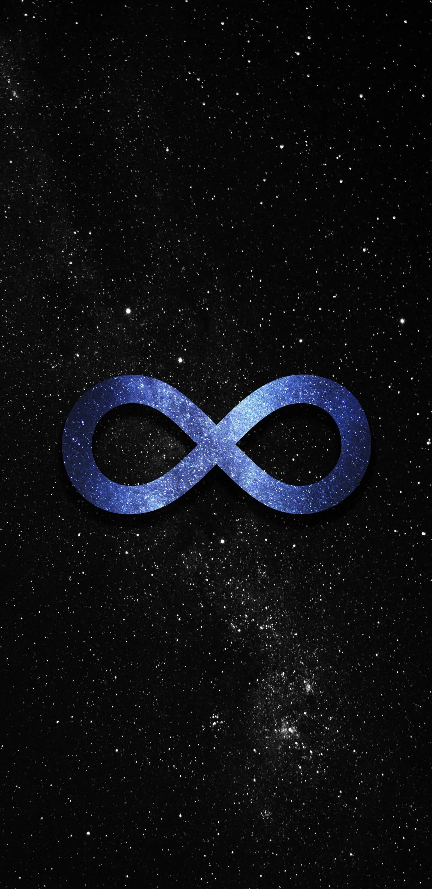 Blue Infinity Symbol on Starry Night Cosmic Background
