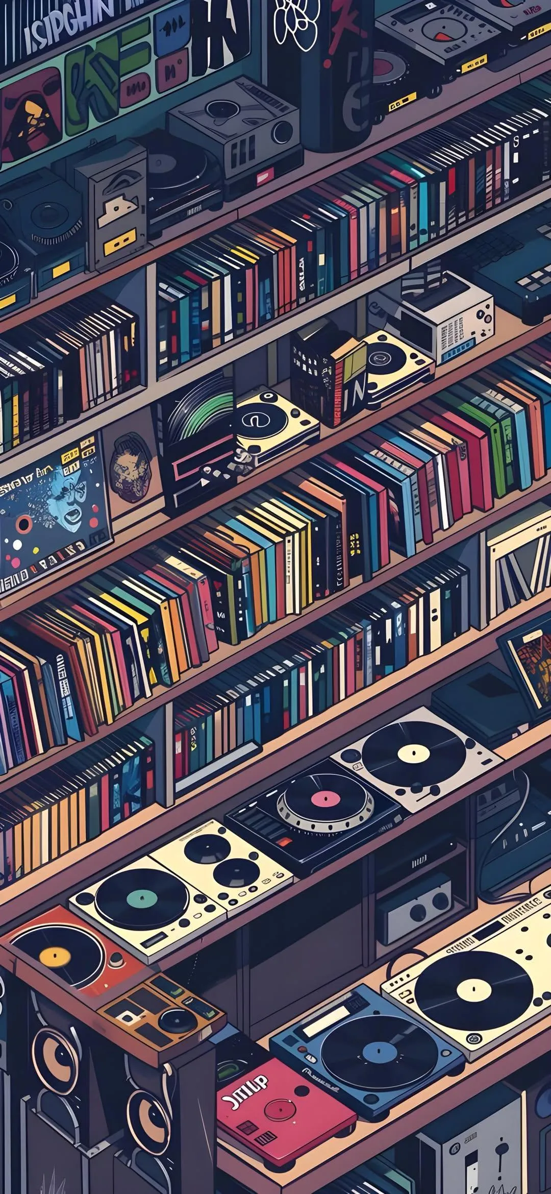 Bookstore with Multiple Shelves Filled with Books Mobile