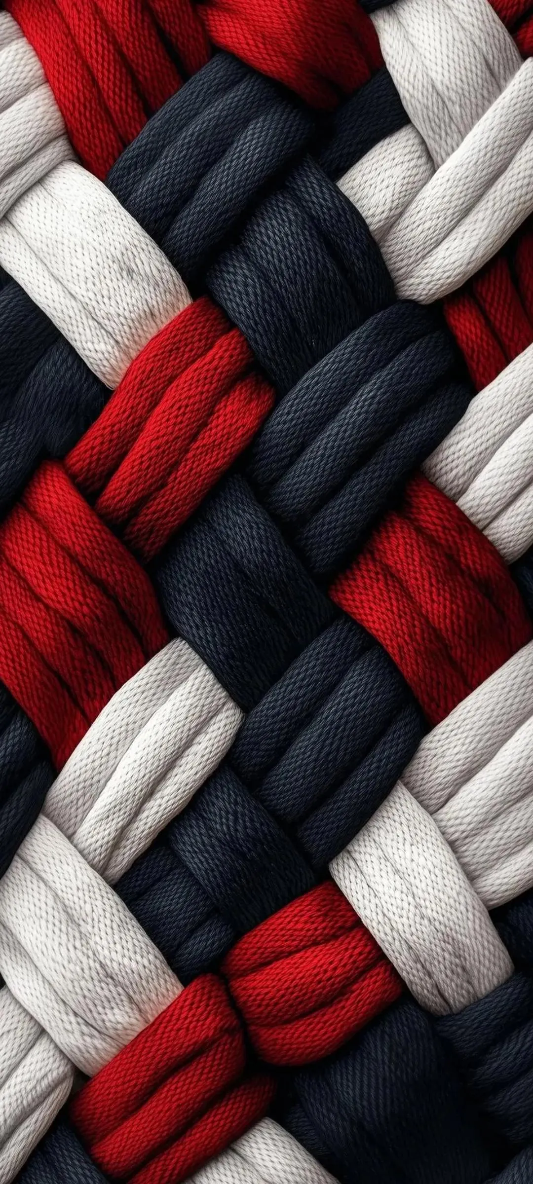 Braided Rope Pattern with Red Black and White Colors