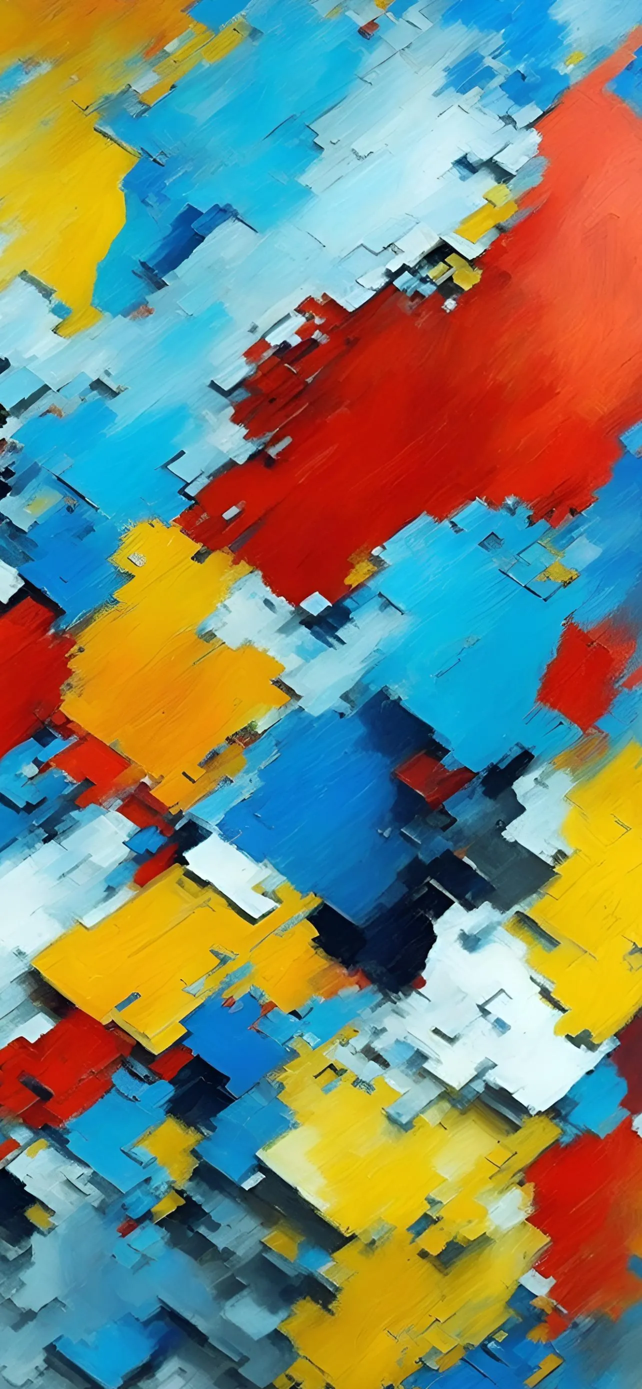 Bright Abstract Paint Splash in Vibrant Primary Colors