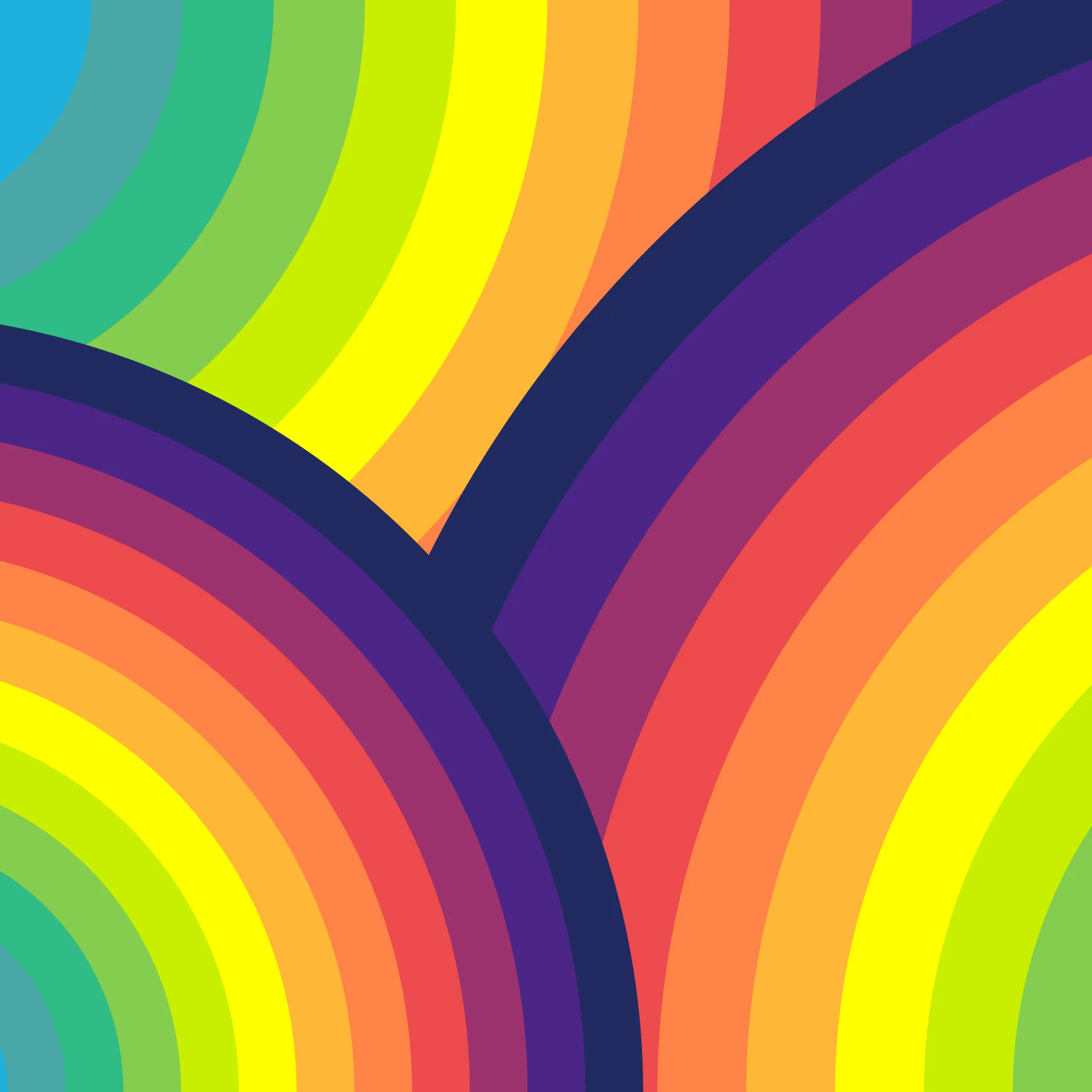 Bright colourful rainbow arches creating vibrant background