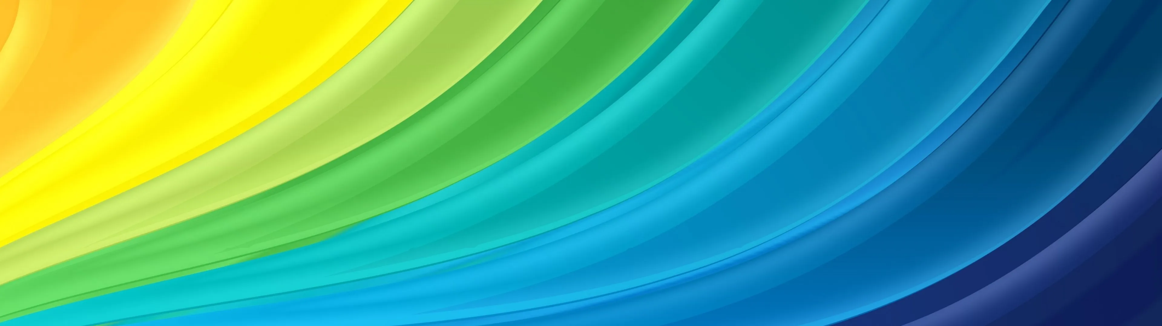 Bright curved lines in green yellow and blue colour flow