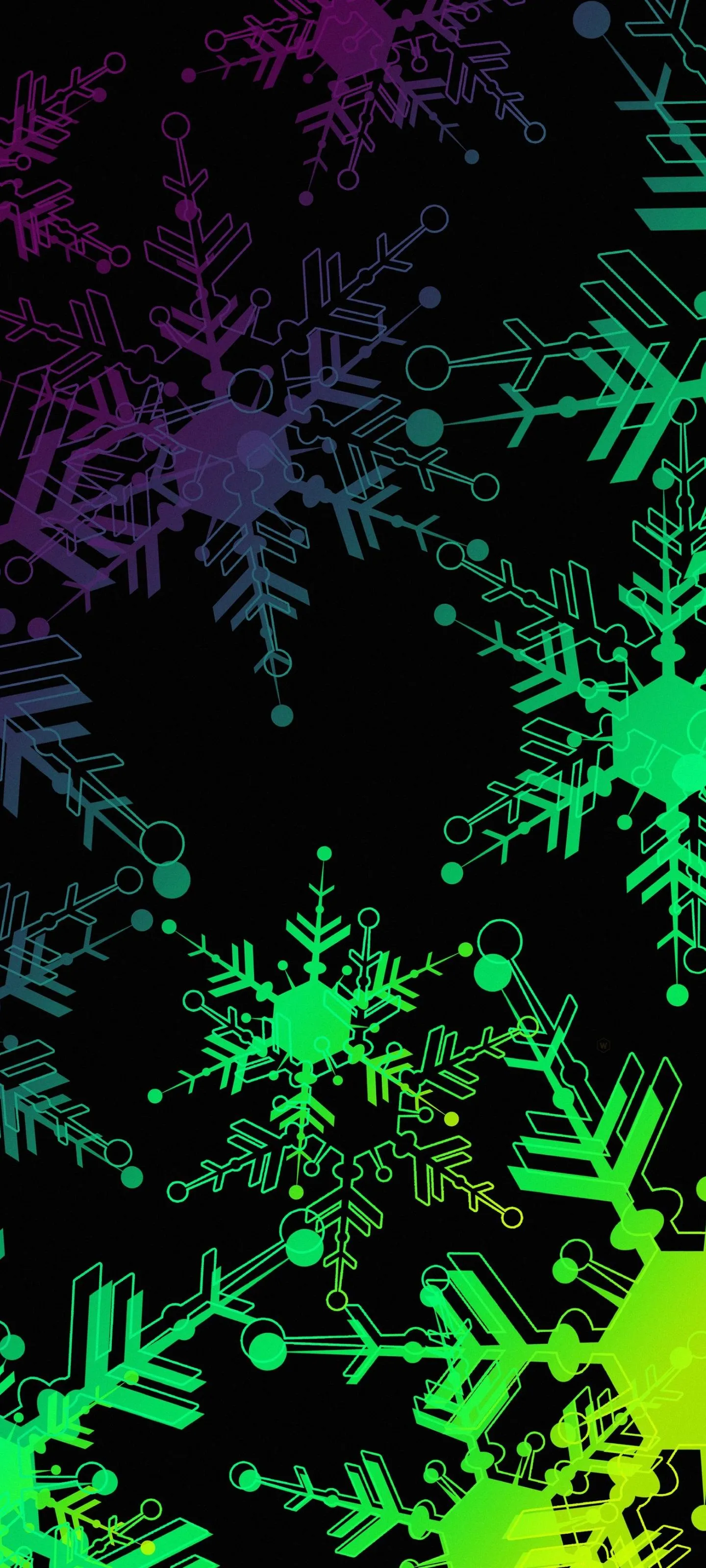Bright Fractal Pattern in Neon Green on Black Background