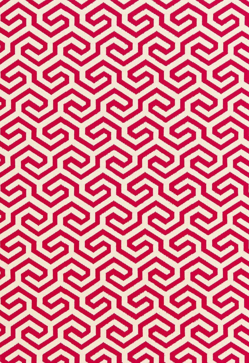 Bright red geometric pattern with modern design elements
