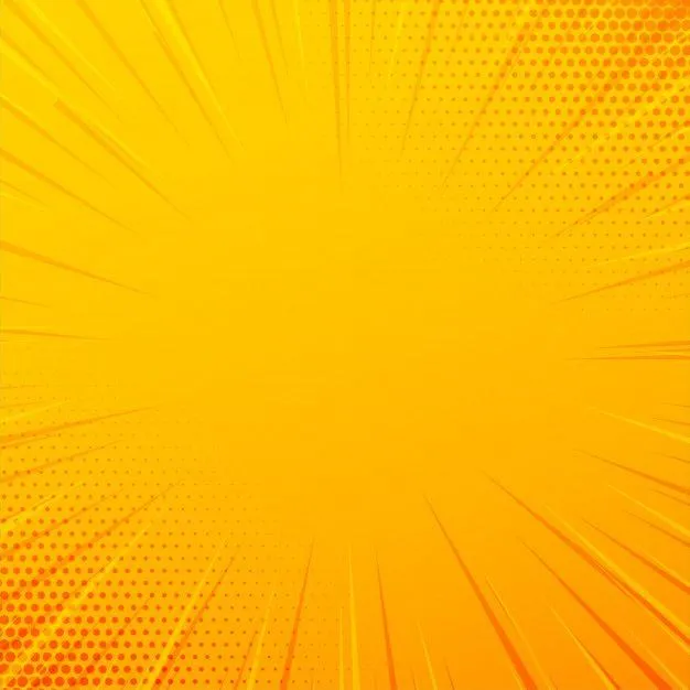 Bright yellow comic style background with lines and dots