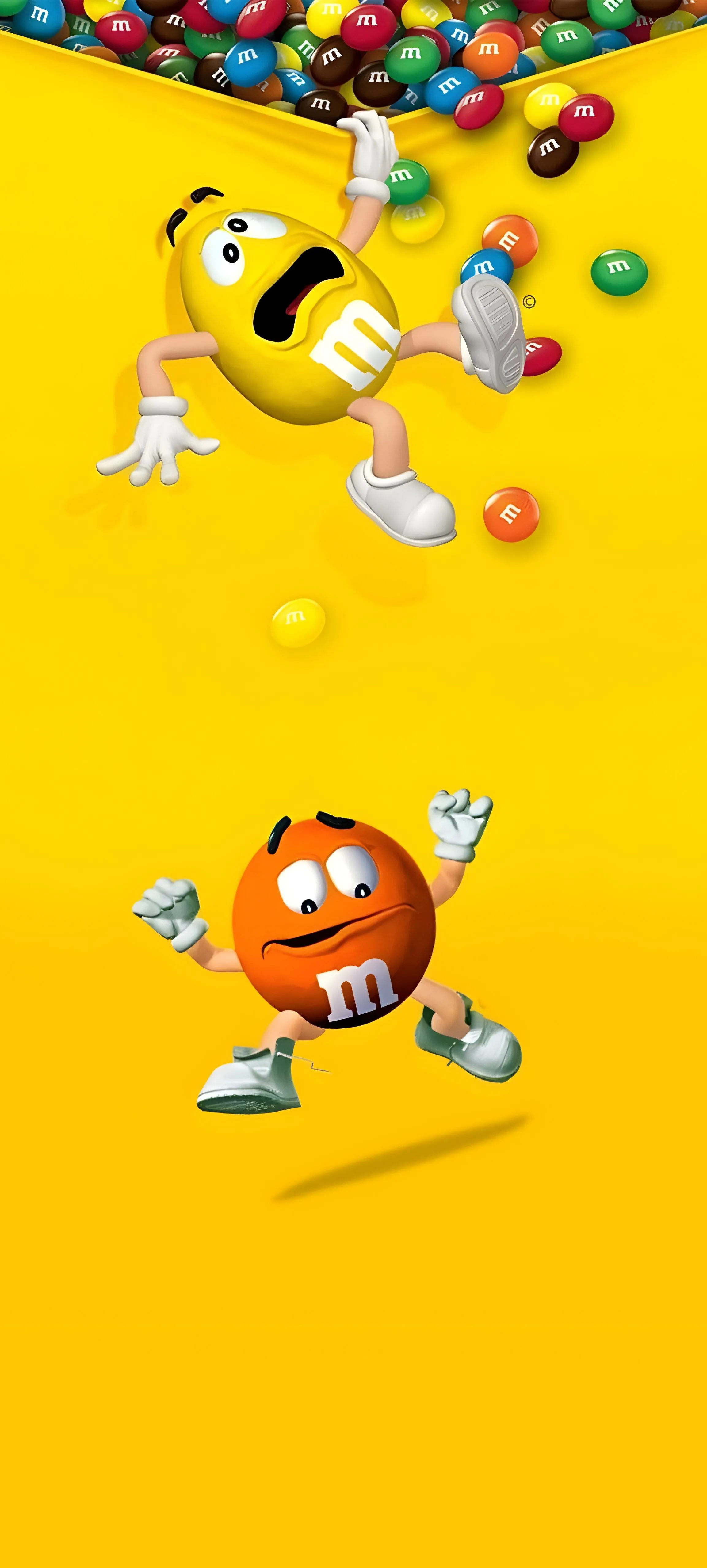 Cartoon Characters on Bright Yellow Background Mobile